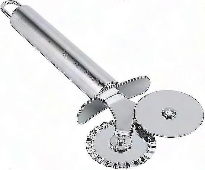 Stainless Steel Pizza Cutter with Dual Wheels - Multi-Purpose Kitchen Tool