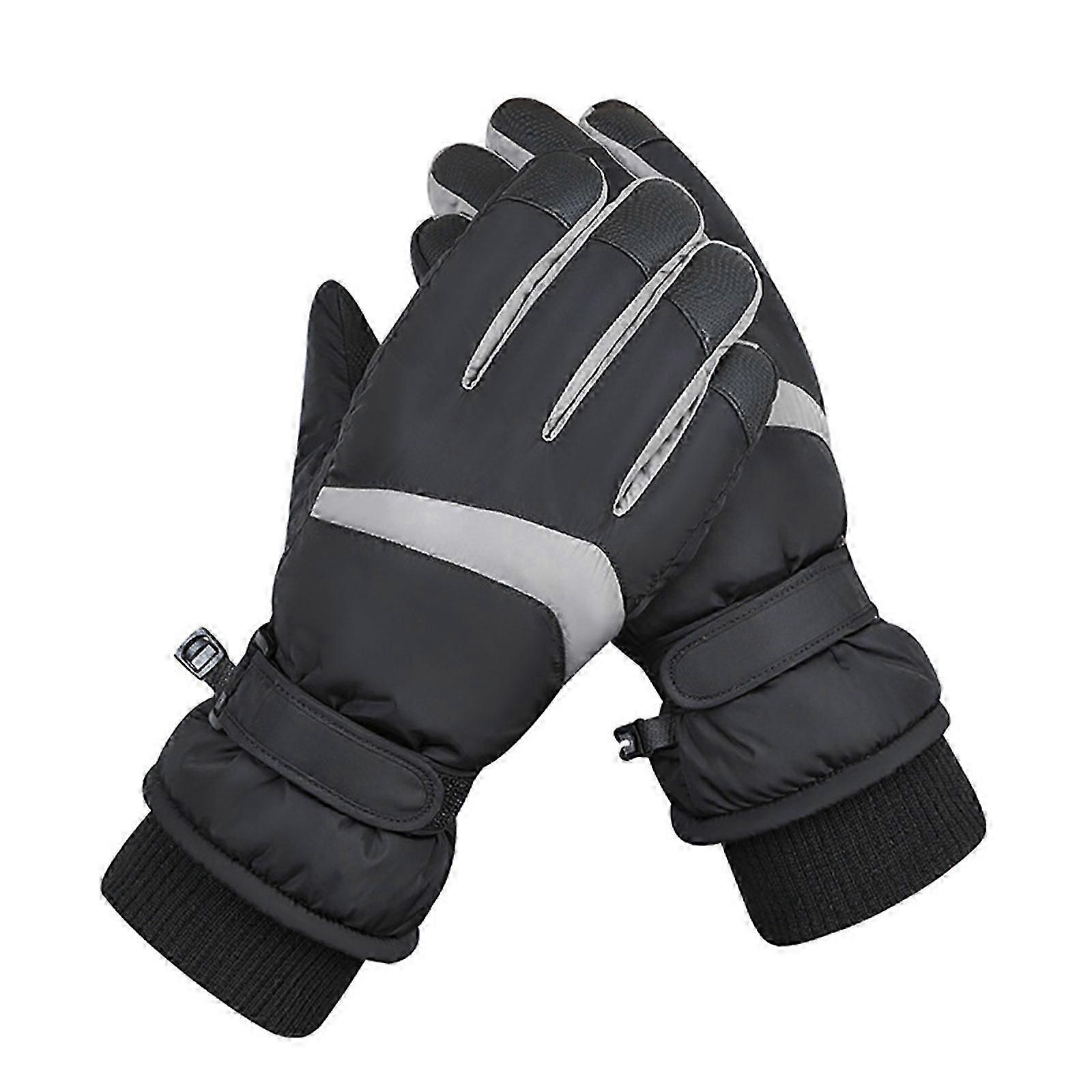 Windproof Ski Gloves Touching Screen Winter Gloves Waterproof Snow Ski Gloves Cold Weather Non-slip Snowboard Gloves Black