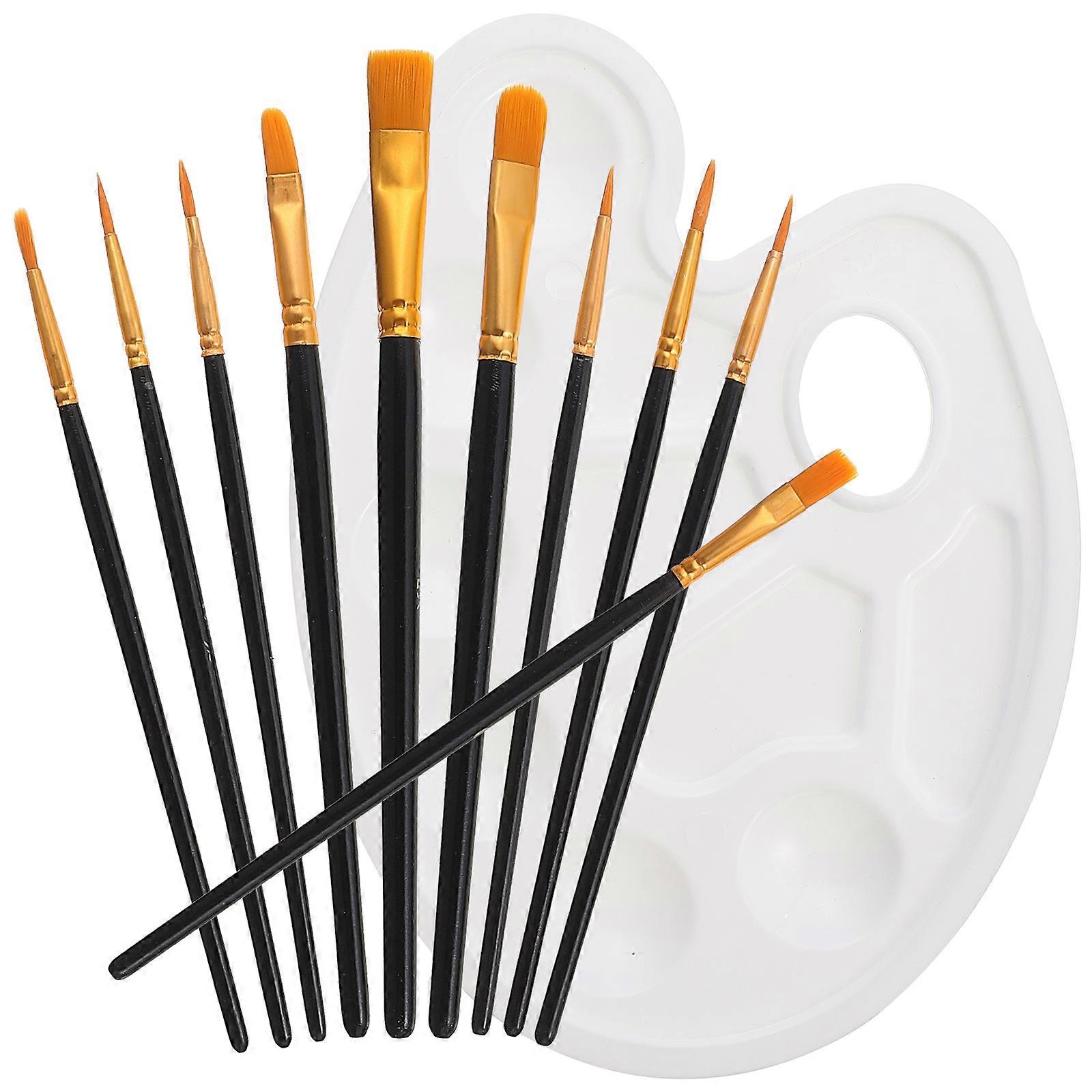 Portable Watercolor Brush Set with Palette – Ergonomic Painting Brushes for Artists and Students