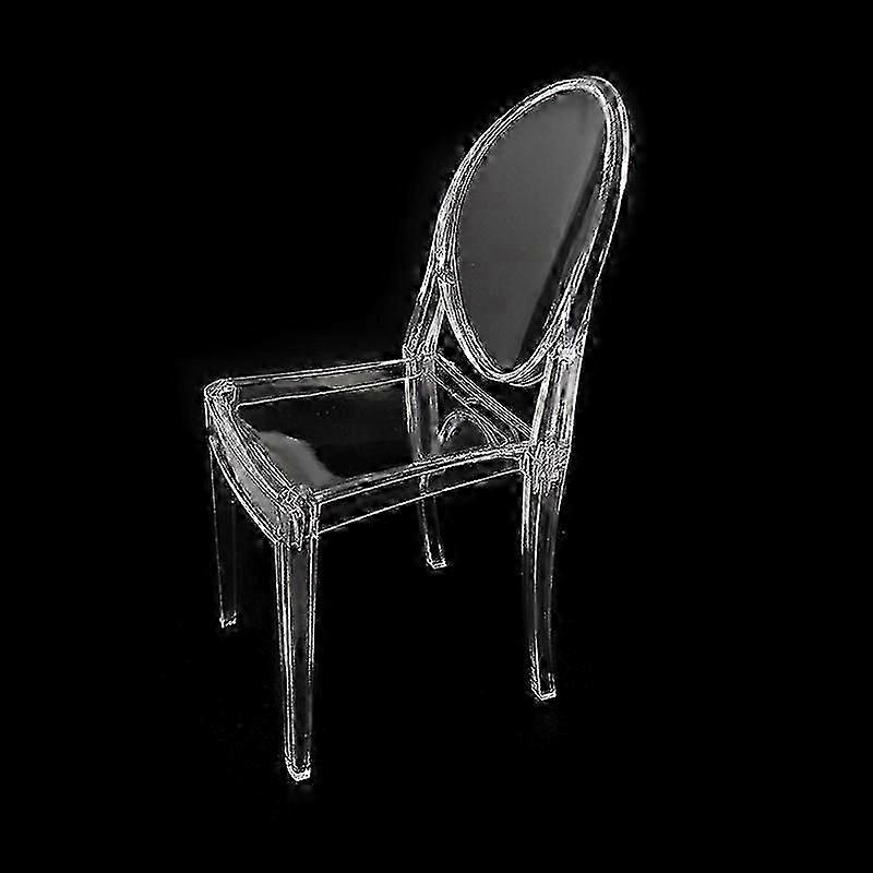 2つのミッドセンチュリープラスチッククリスタルダイニングチェア、カジュアルホームチェアモデル(透明)-イヴァン