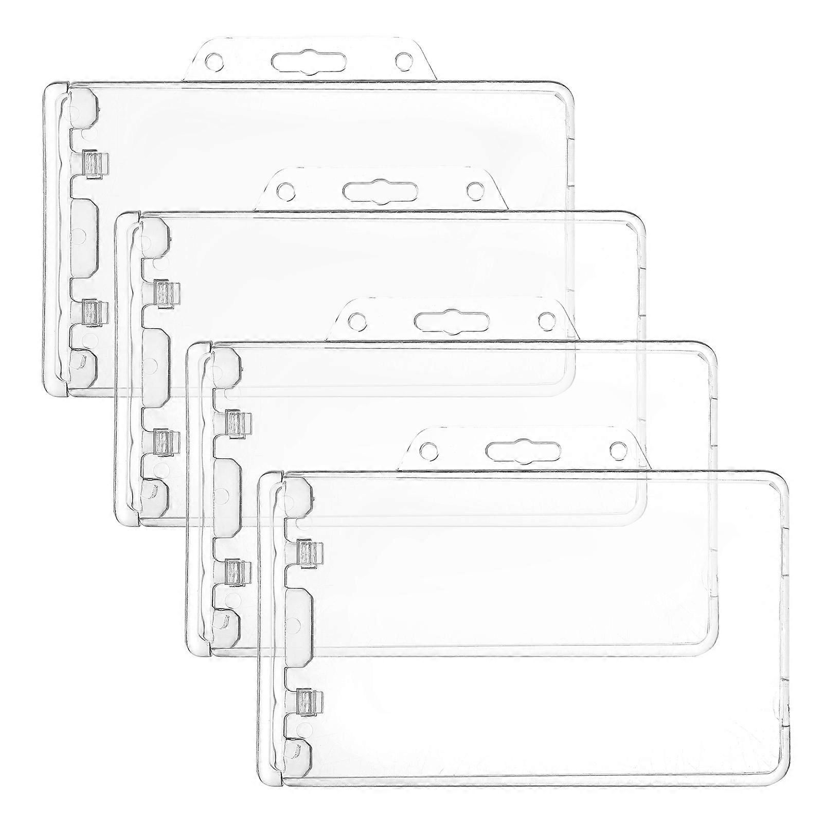 Horizontal Name Tag Holder Reusable ID Badge Holder for Office, School, Nurses and Medical Personnel