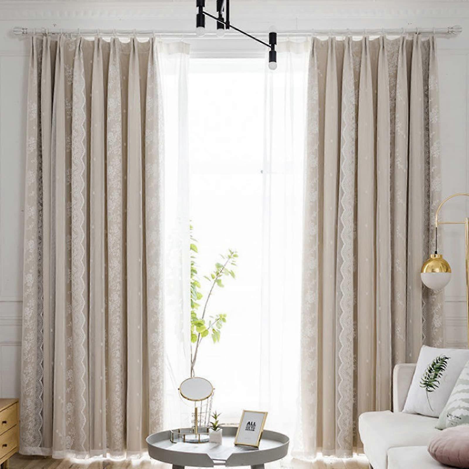 Blackout Thermal Curtain, Energy Efficient, Opaque Privacy, Beige, 200x270 cm