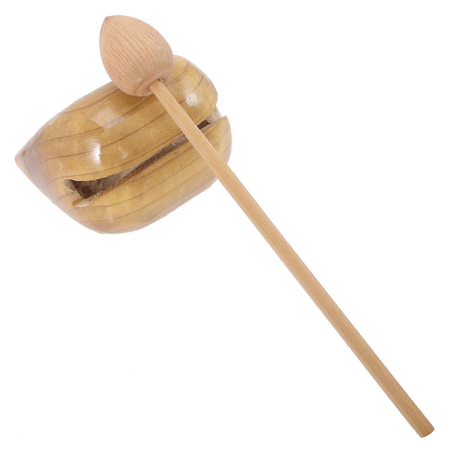 Wooden Fish Meditation Tool Traditional Buddhist Design For Religious Practitioners Light Yellow 10x10x7cm Percussion Sound Production 1Set