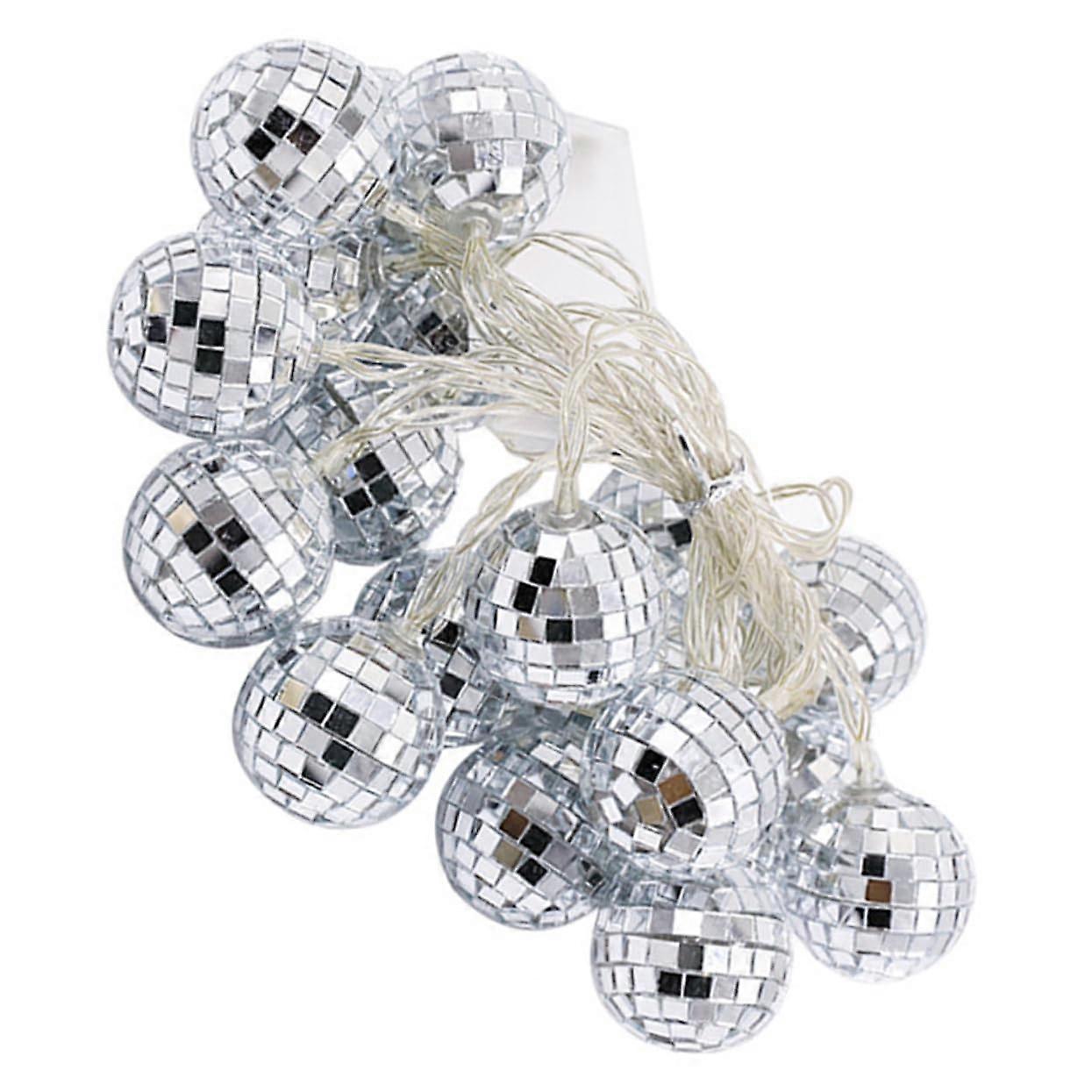 1Satz LED Disco Ball String Lights with Mirror Balls for Party Decorations Warm White Light for Christmas Bar and Tent Camping
