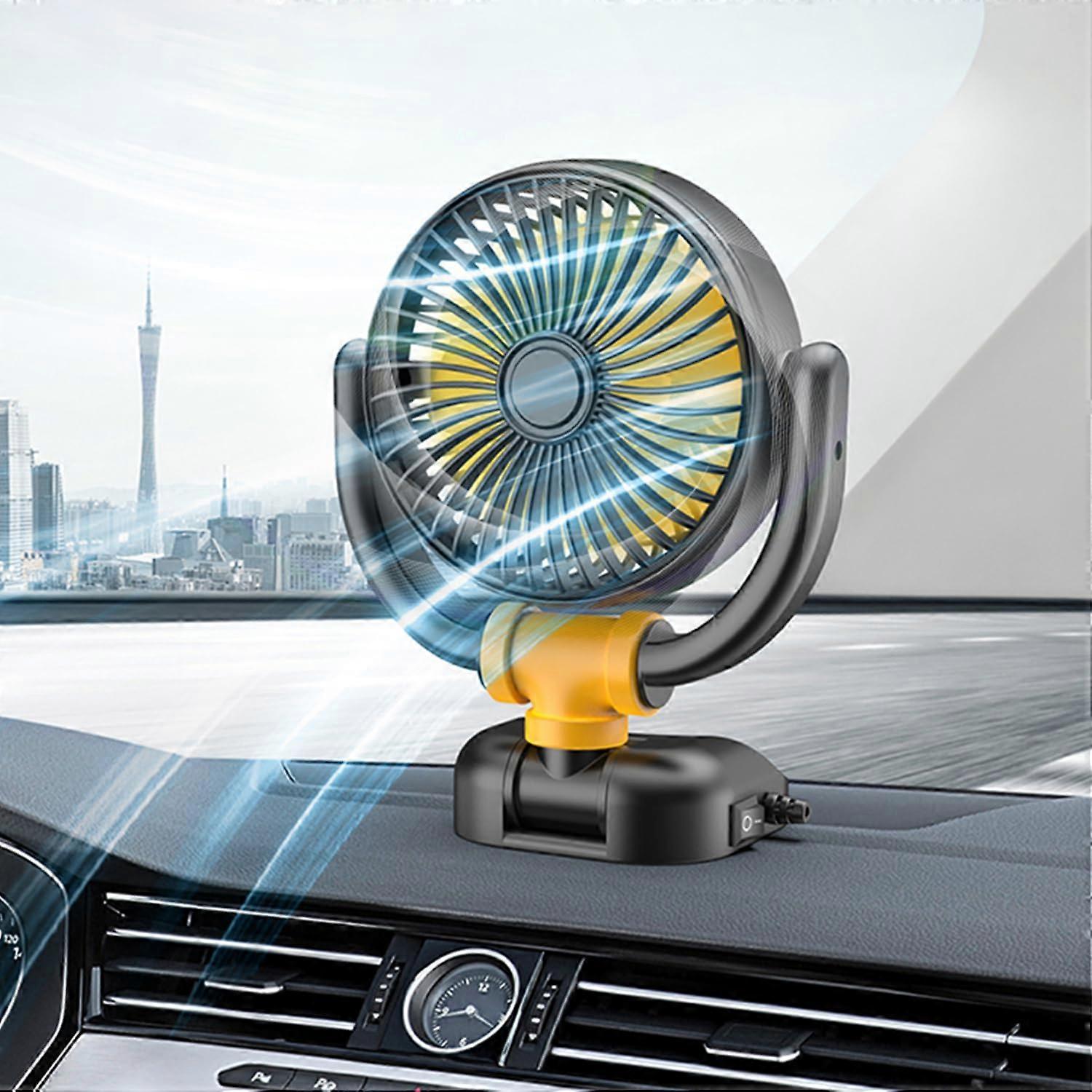 Car Fan 12 V With 360 Degree Rotating Suction Cup Cigarette Lighter Powered Cooling Fan For Trucks Vans SUVs RVs Boats