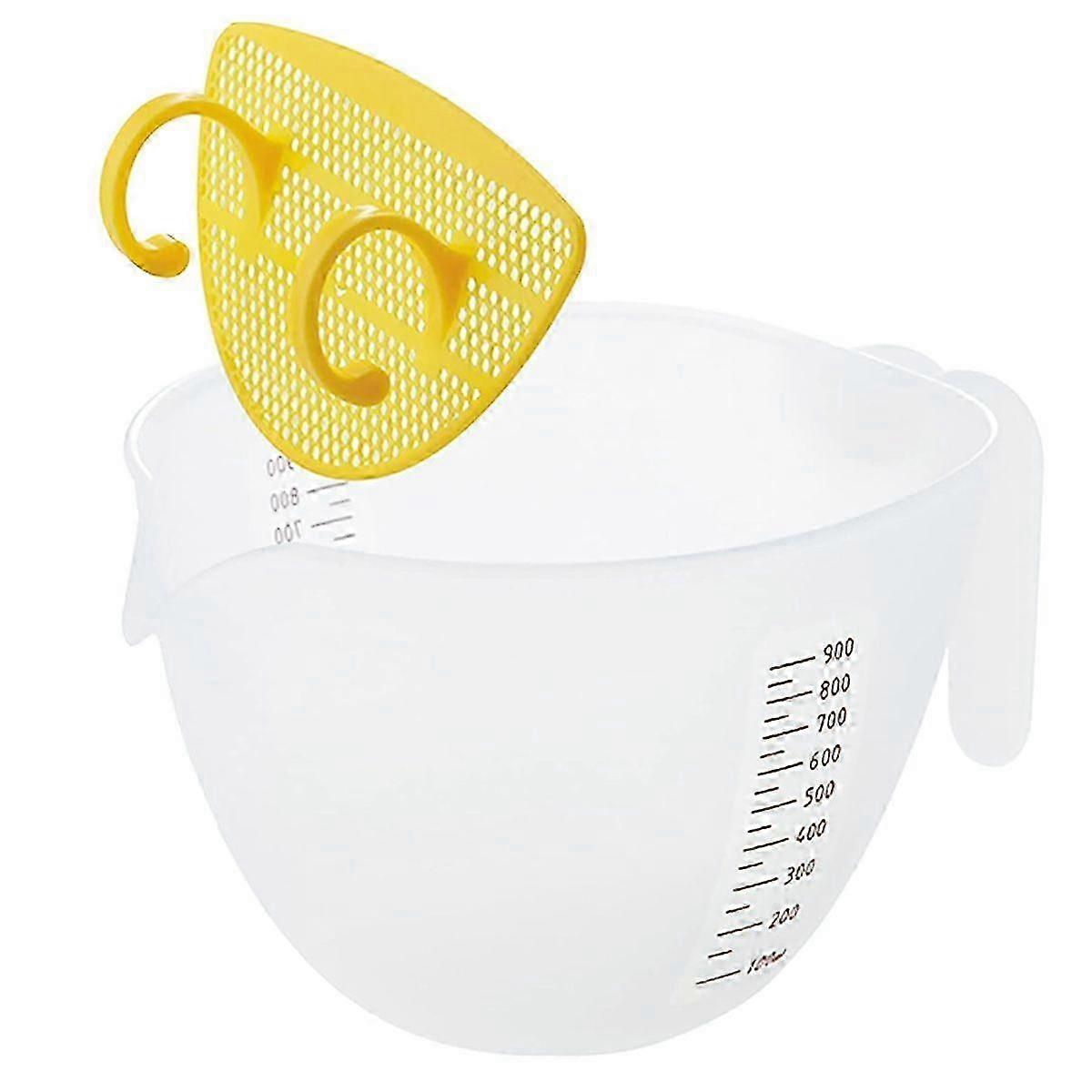 Mixing Bowl with Handle and Filter for Cooking and Baking--