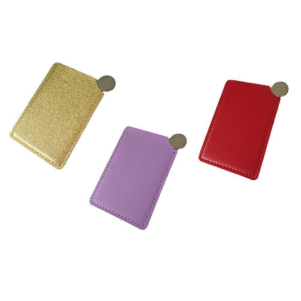 Portable Pocket Mirror for Makeup Use with High Definition Surface 3 Pieces Assorted Color Small