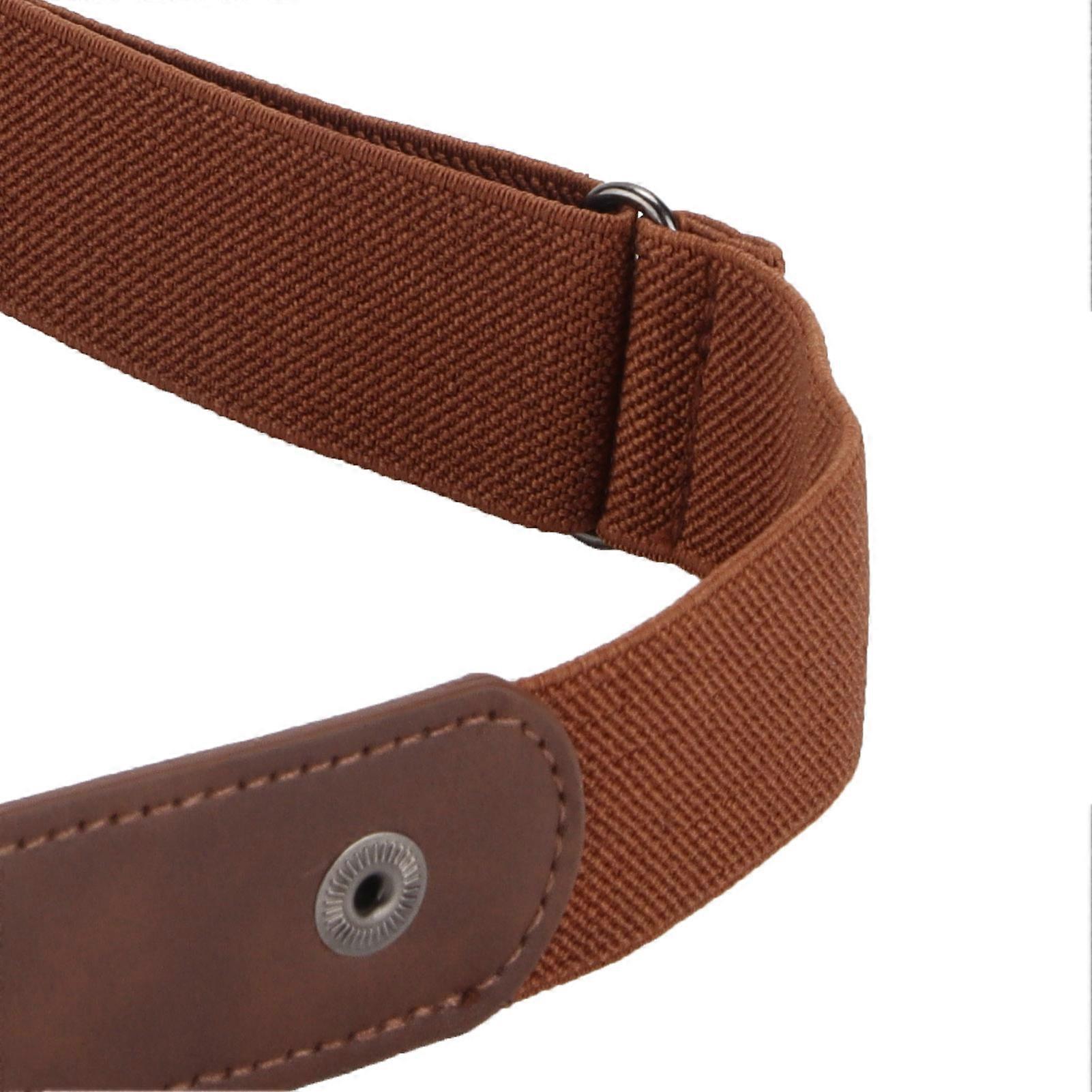 5Pcs Buckle Free Belt PunchFree No Bulge No Hassle Webbing Belt for Pants Accessories(Coffee )