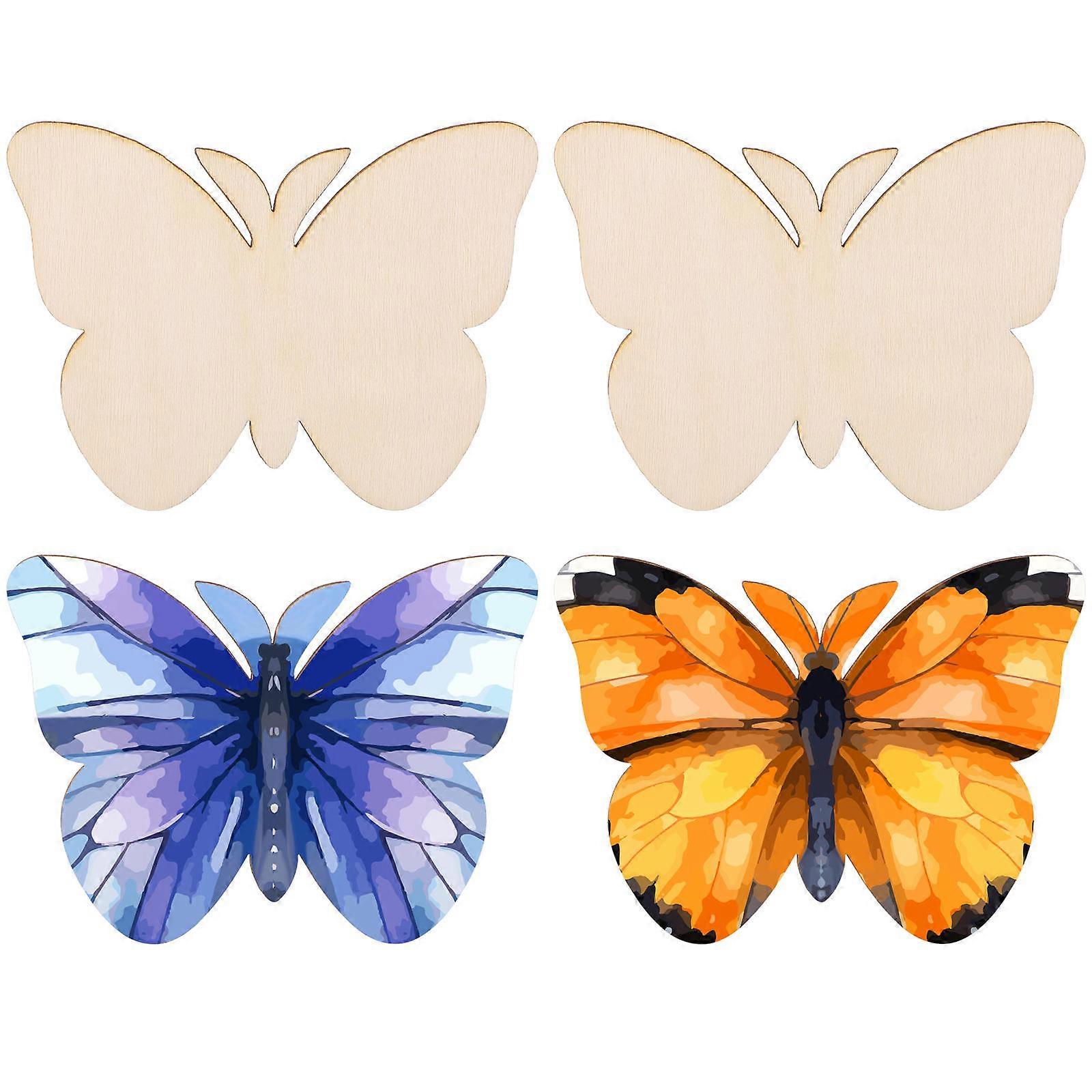 40Pcs Unfinished Wood Cutout Slices Beige for DIY Crafts and Home Decor with Paintable Surface