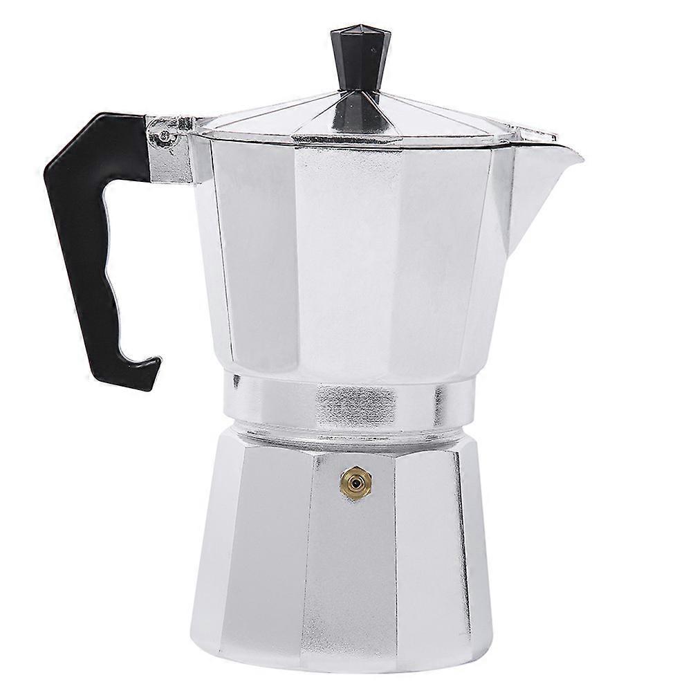 Aluminium Alloy Mocha Pot Coffee Percolator Classic Octagon Shape Kitchen 150 ML Silver 1Set