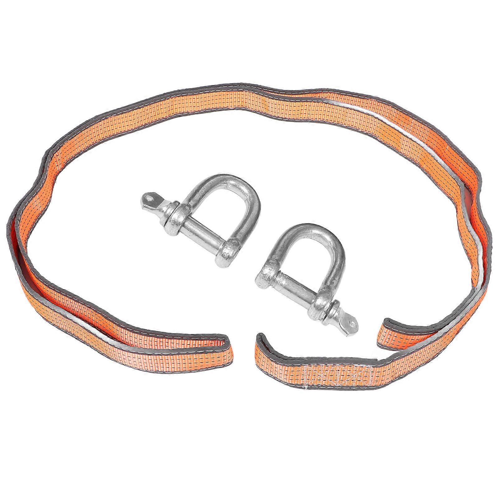 Vehicle Tow Strap Reinforced Recovery Rope Towing Accessories Drivers Nighttime Use 4M 8T Reflective Visibility 1Pcs