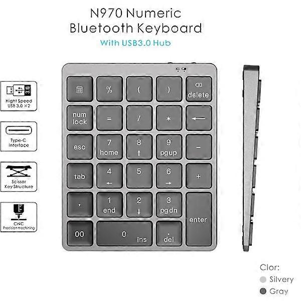 Bluetooth-Ziffernblock Protable-Tastatur mit USB-Hub