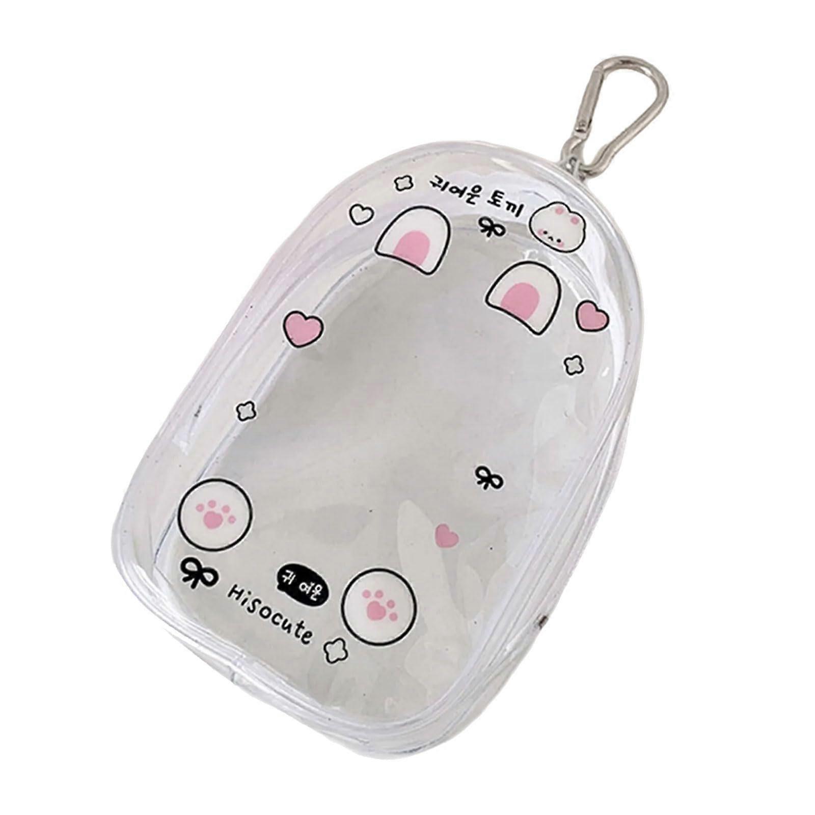 Protective cover for hanging figures, with zipper, transparent window and keychain, hanging organizer, for accessories, transparent PVC collectibles