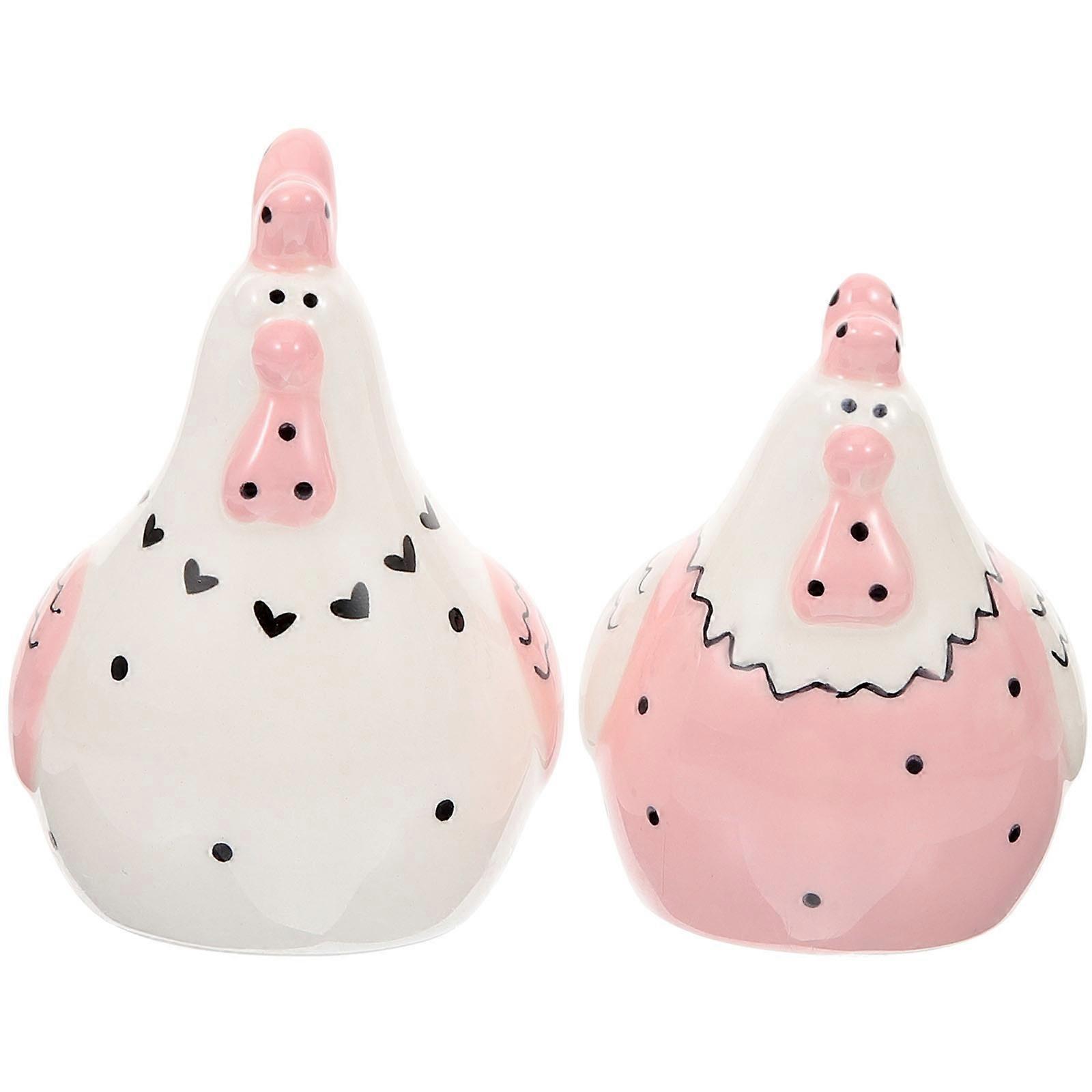 2pcs Ceramic Jar Creative Seasoning Containers Decorative Kitchen Storage for Easter Festive Use
