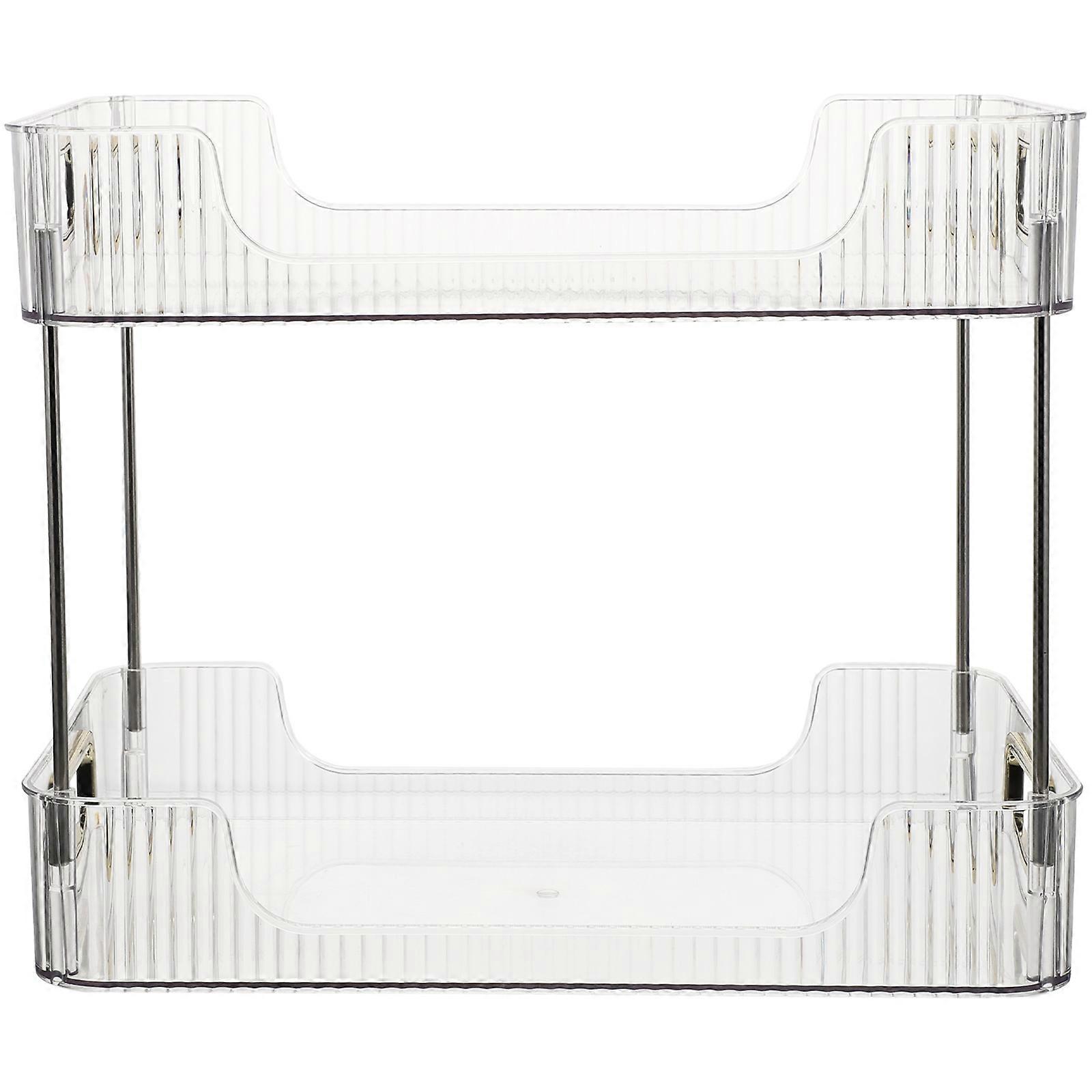 Bathroom Counter Shelf Organizer 2-Tier For Home Organization With Transparent Design 1 Set