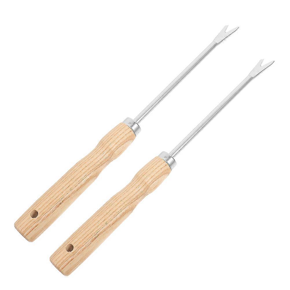 Gardening Grass Puller Tool for Weeding and Soil Loosening Made of Wood and Iron Assorted Color