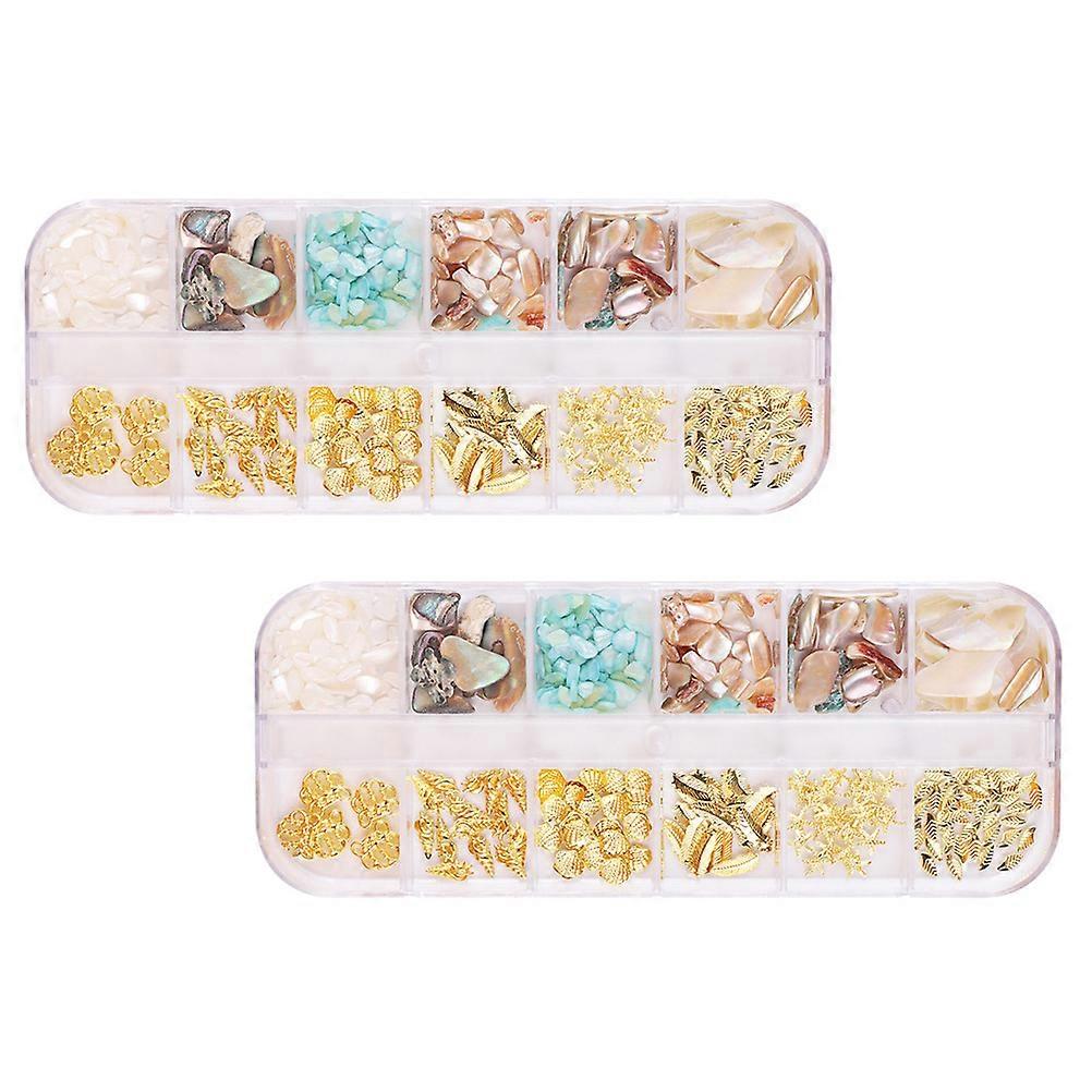 Creative Alloy Shell Nail Art Decor for DIY Manicures Assorted Color Fits Natural Artificial Nails