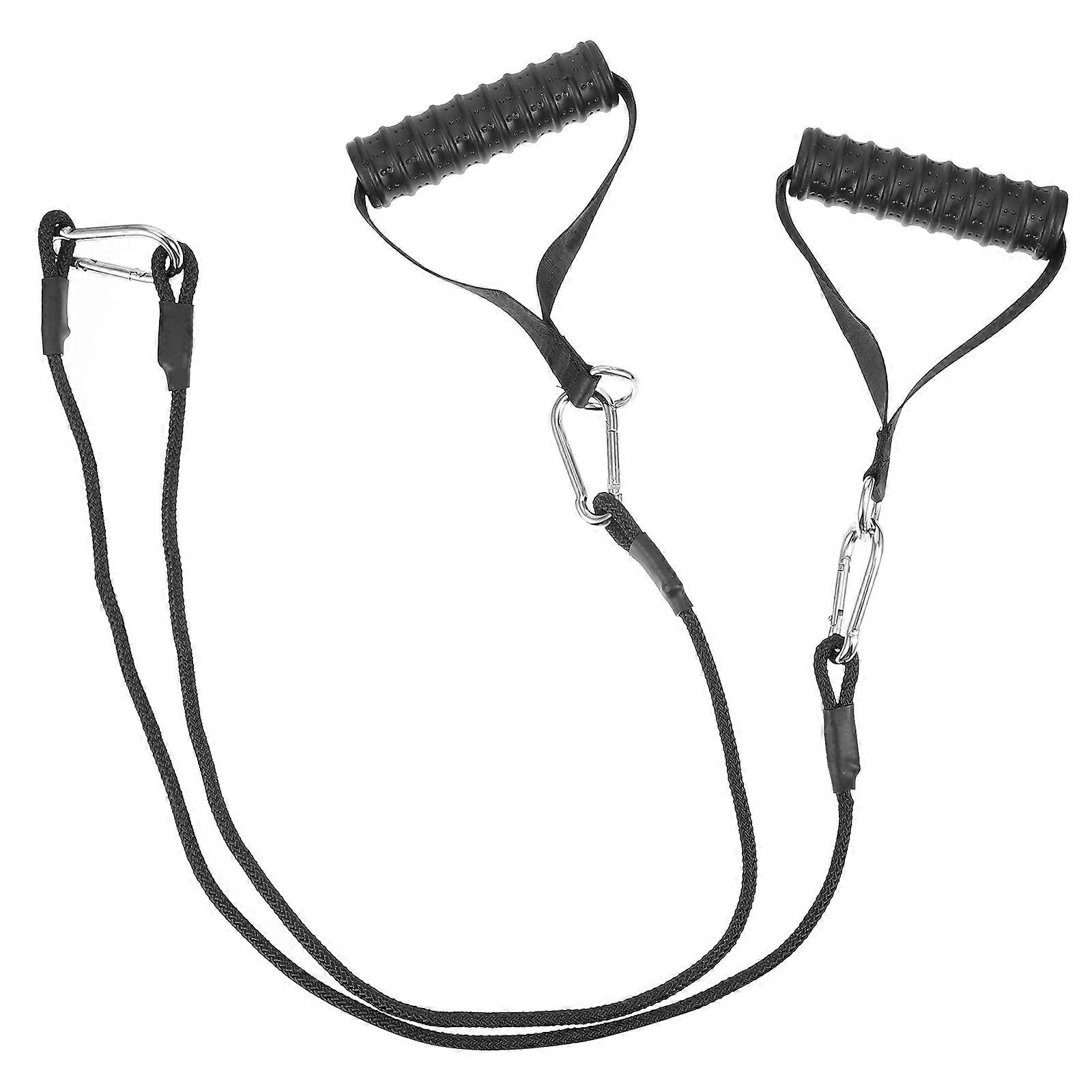 Pulley Cable System for Exercise Durable Metal and Nylon Lightweight Black Biceps and Triceps Attachment 70 inch