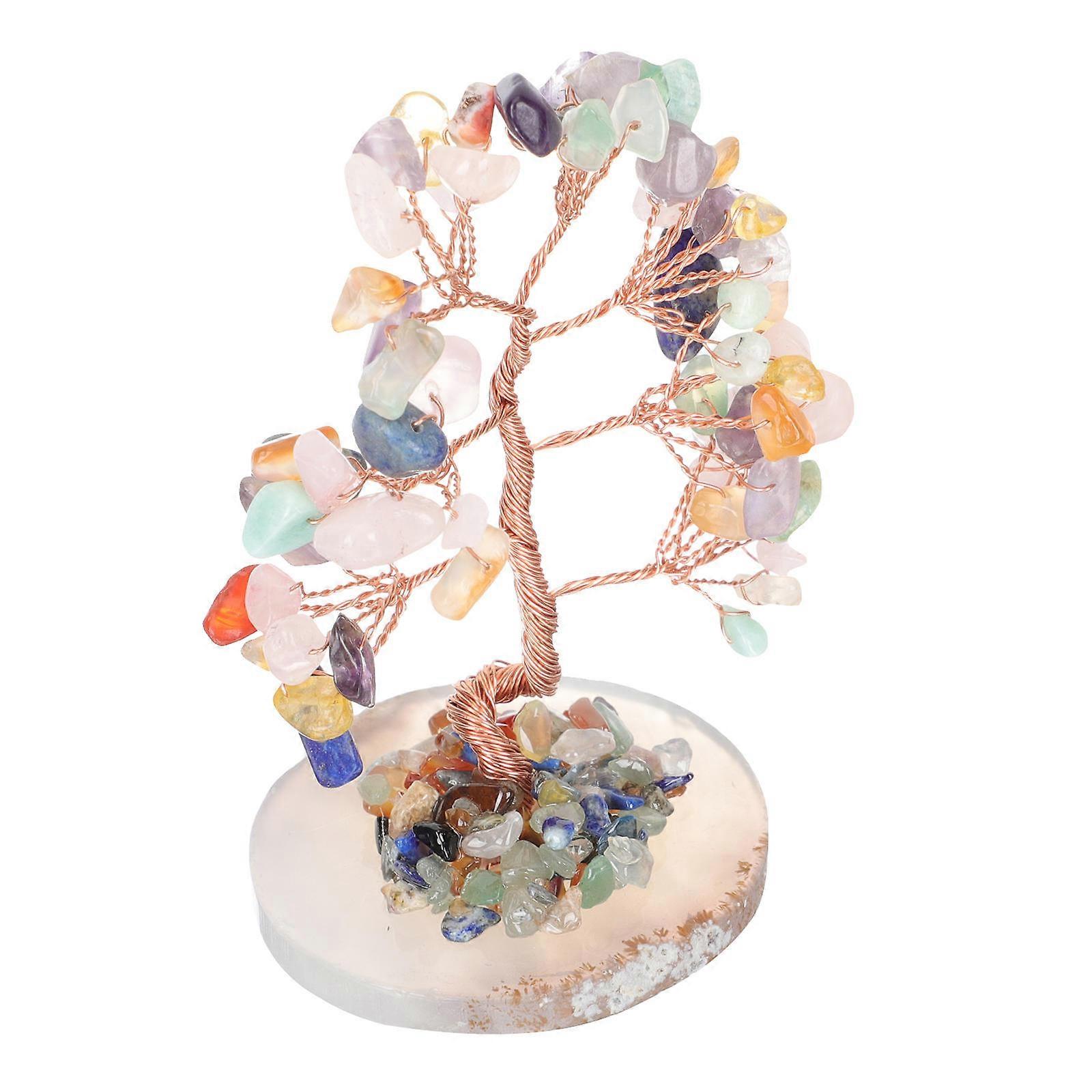 Home Decor Crystal Tree Ornament Craft Tabletop Gift Multi Shape Design 1Pack