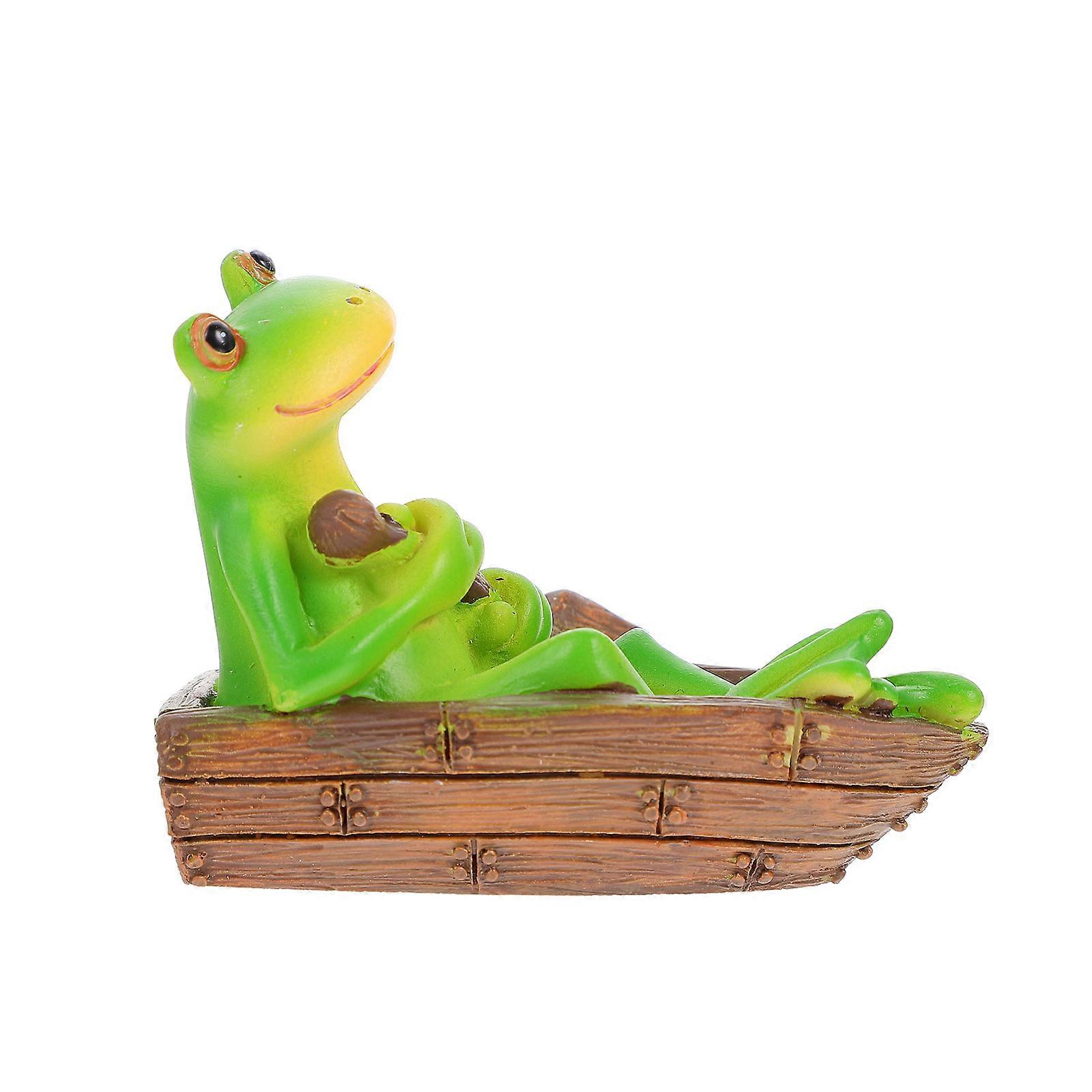 Cute Resin Frog Ornament for Desktop, Home, Office, and Garden Decor Resin Adornment for Tabletop and Photography Props