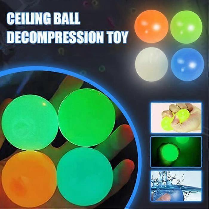 Pack of 8 Globbles Sticky Balls, Ceiling Sticky Ball, Fluorescent Stress Balls, Sticky Wall Balls