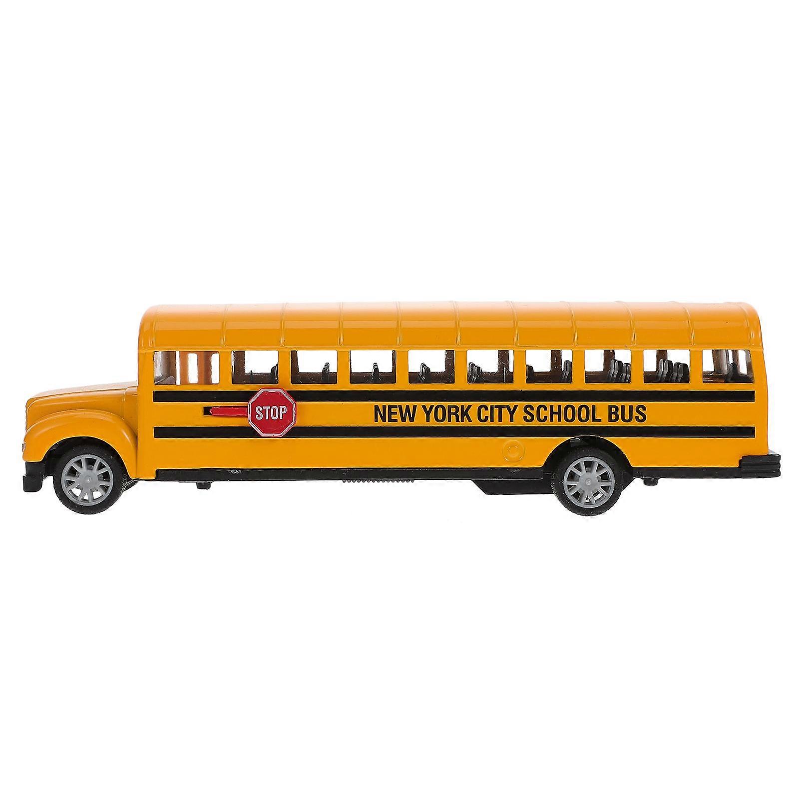 Battery-Free Driven Alloy Toy Car Designed For Children And Kids Role Playing Orange Mini Bus 1Pc
