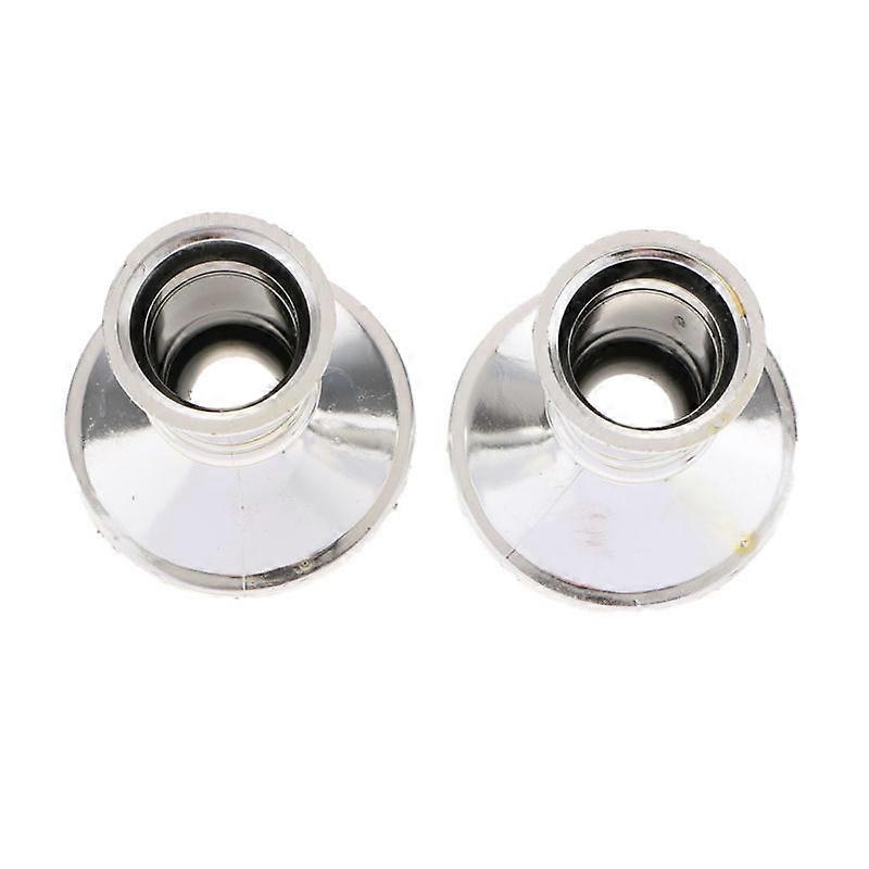 2 pcs. Wick candle post stand traditional standard silver candlestick