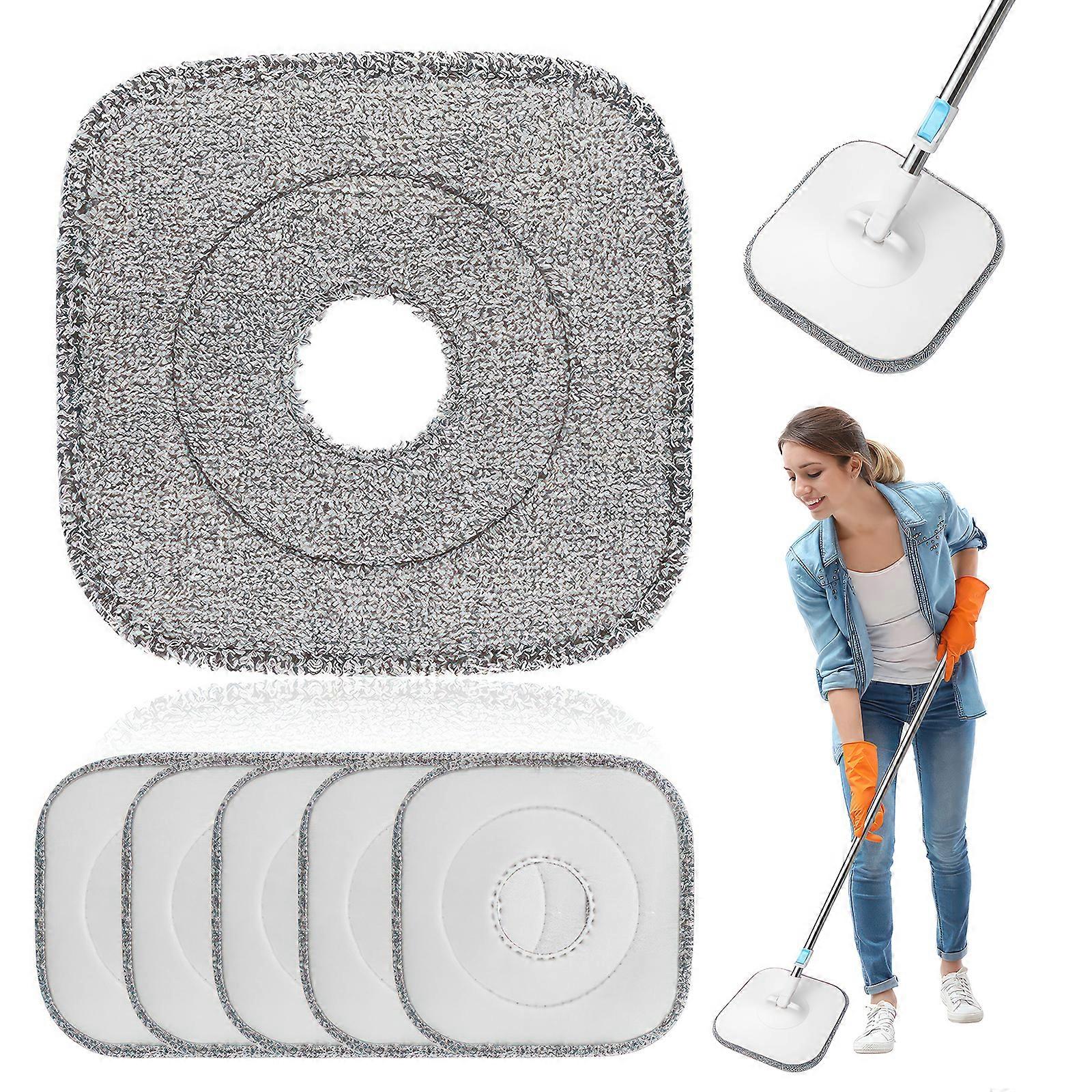 Flat Spin Mop Refill Pads Square 6pcs