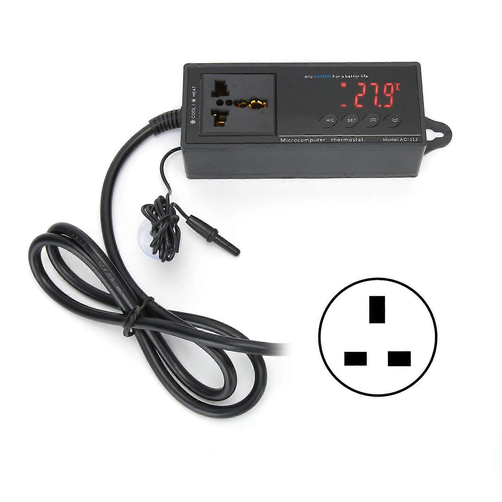Digital Temperature Controller Thermostat for Reptile Incubator Greenhouse AquariumUK Plug 220V