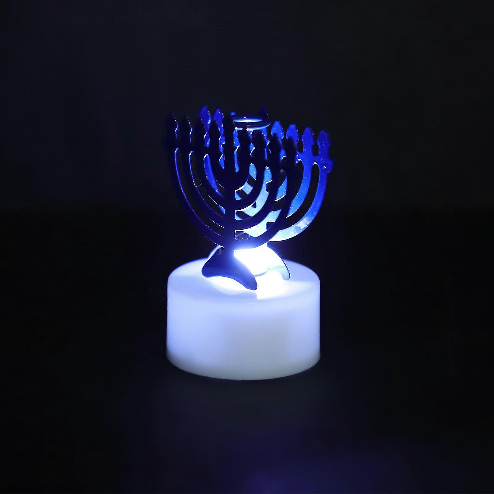 Blue Iron LED Candle Light with Flickering Effect for Decor and Safe Smoke-Free Experience