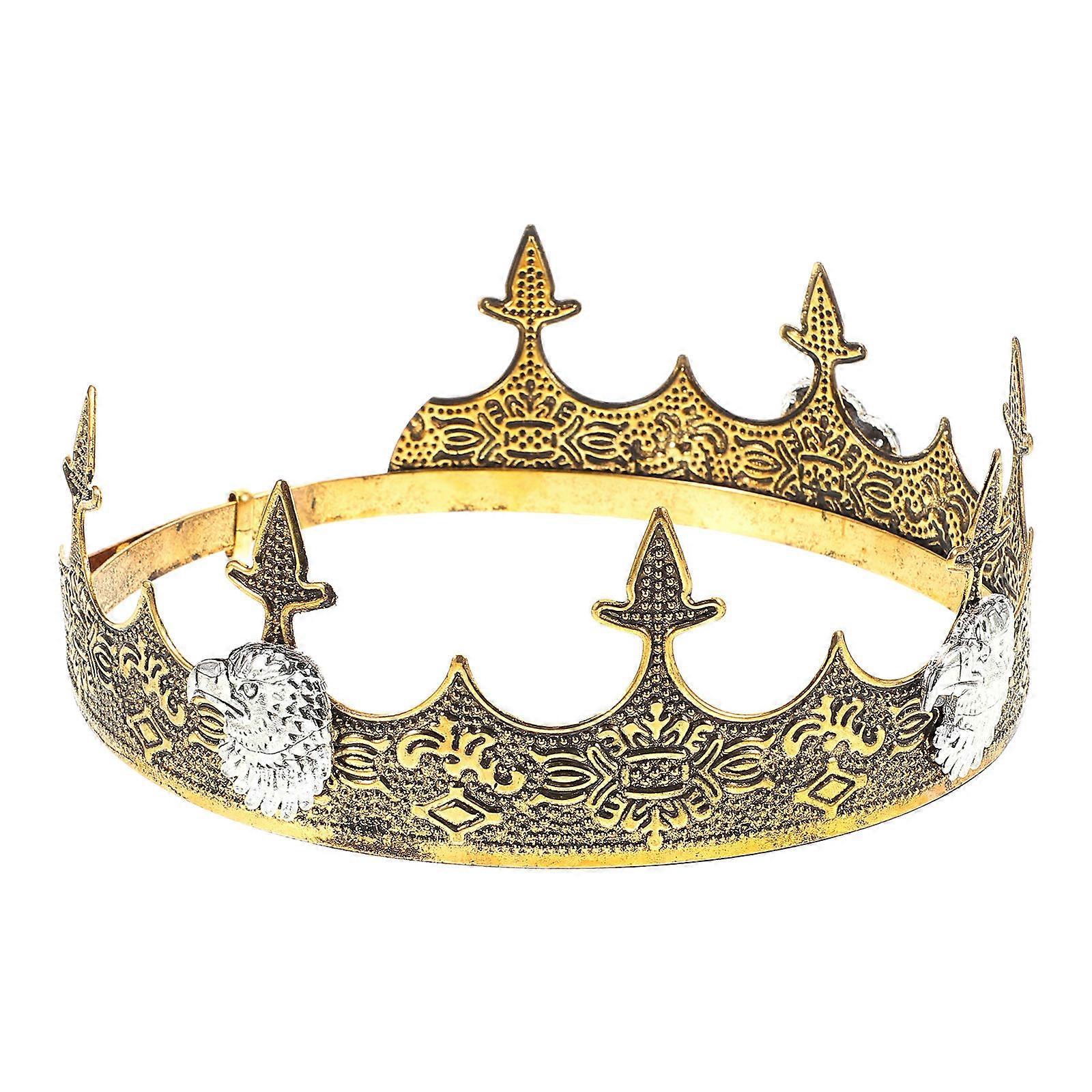 Royal Men's Crown for Cosplay, Weddings, Birthdays, Proms, and Halloween – Sturdy Retro Design, Comfortable Fit, Versatile Accessory for All Occasions