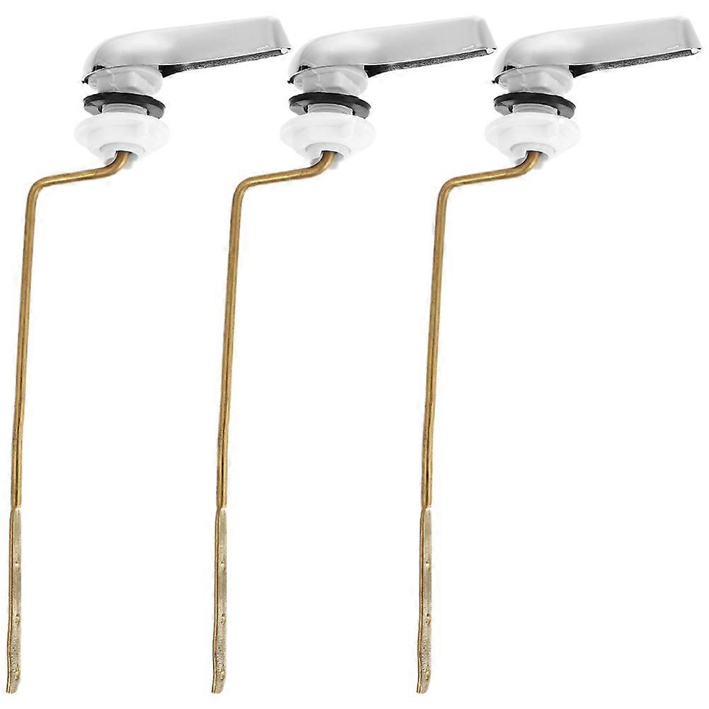 Flush Handle Toilet Tank Replacement 3Pcs Silver Side Mount Accessories For Home Use And Hotel Use