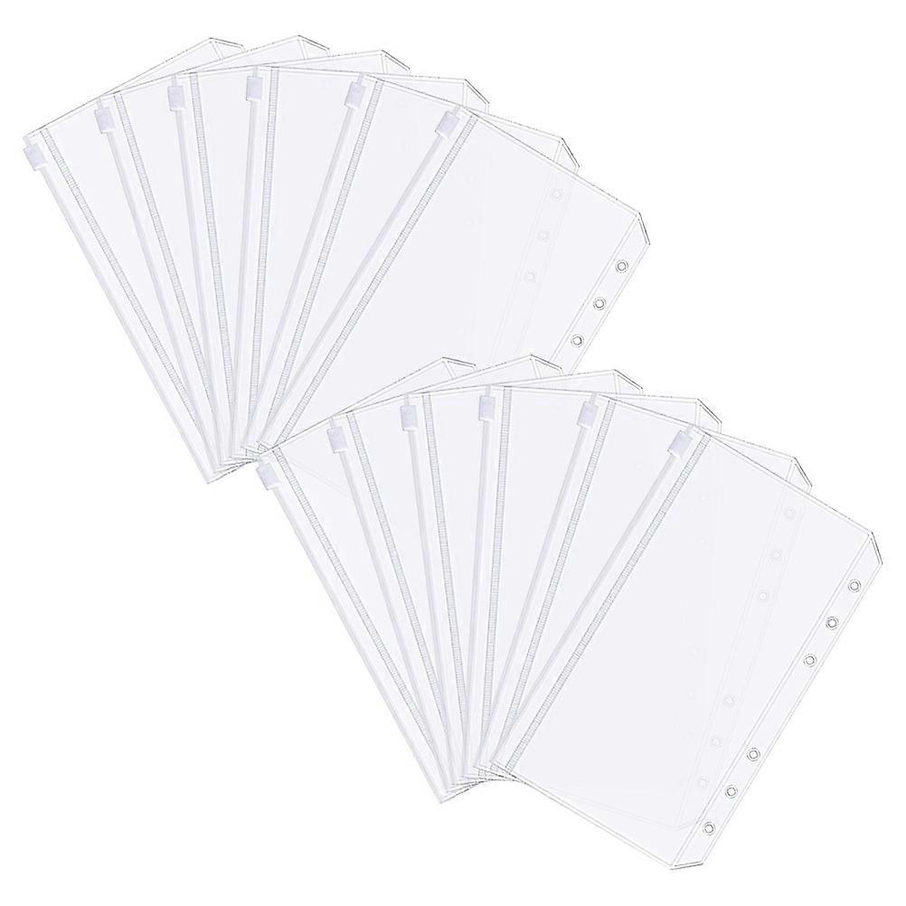 Zipper Storage Bag Binder Pockets Clear Document Filing Bags For Trips Work Home Office School Travel 12Pcs