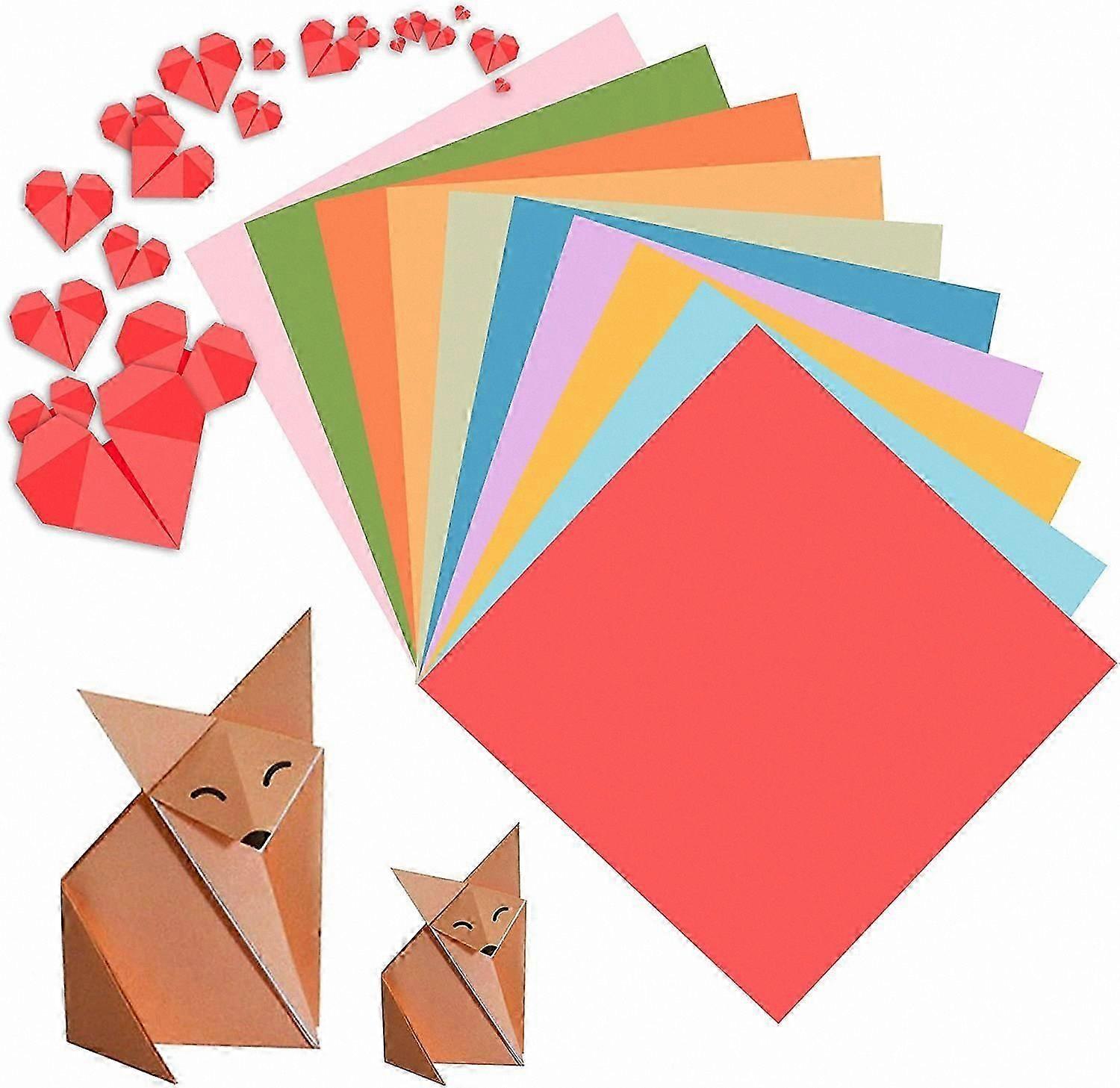 Handmade Origami Squares in 10 Vibrant Colors