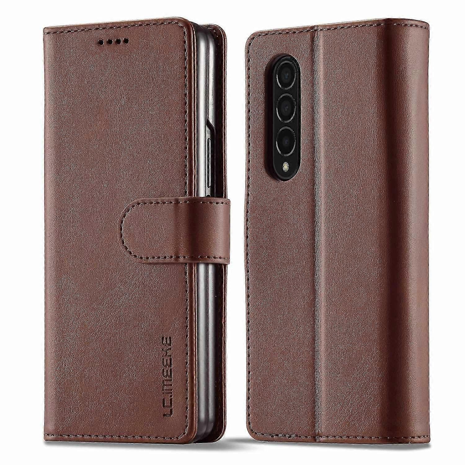 لحقيبة Samsung Galaxy Z Fold 6 مع جيب بطاقة ، غطاء قابل للطي ، حافظة كتاب من جلد المحفظة ل
