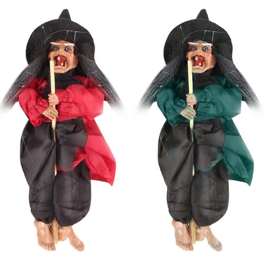 Witch Shaped Halloween Hanging Ornament 2Pack For Halloween Enthusiasts Suitable For Various Decorative Occasions
