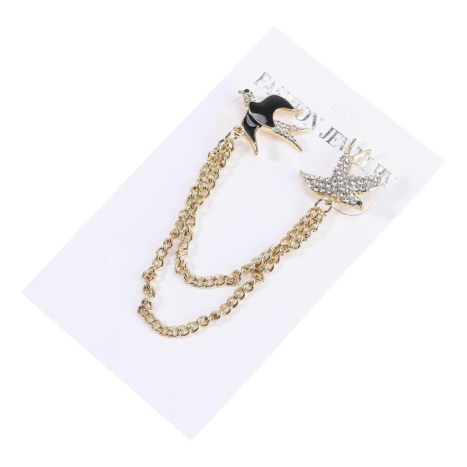 Tassel Double Chain Pearl Collar Clip Accessory For Sweaters And Shawls In Multi Color 1Pcs