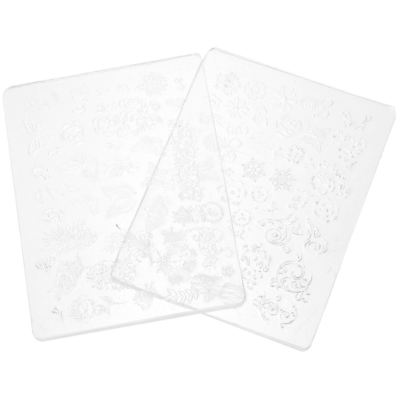 Fingernail Stencils 2Pcs Rectangular Nail Decor Templates For Home Use 8.00X6.00X0.50CM Nail