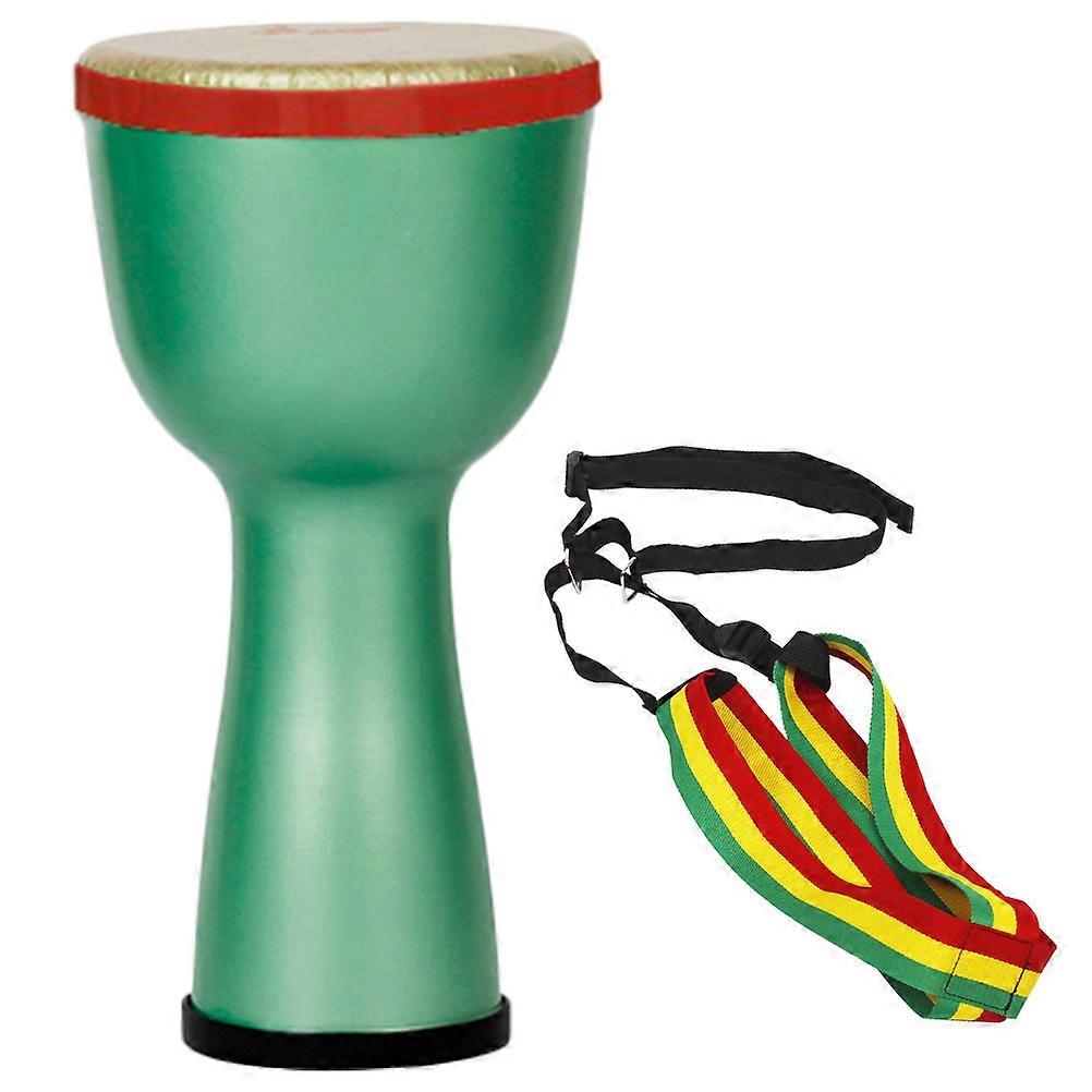 Green African Drum for Kids Percussion Instrument for Music Lightweight ABS Durable Design 12 in