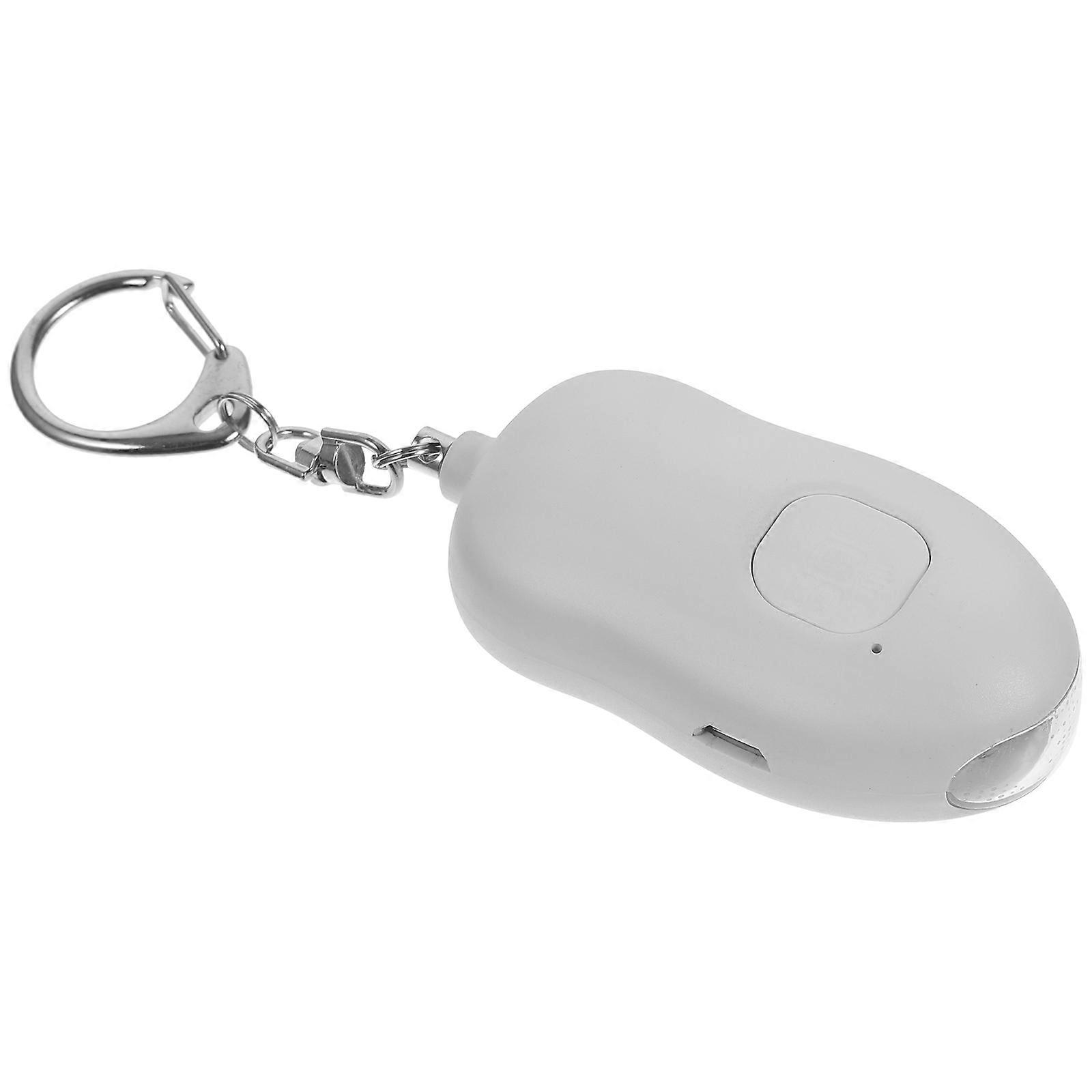 Personal Safety Alarm with Loud 130dB Sound and LED Light White Plastic Small Size