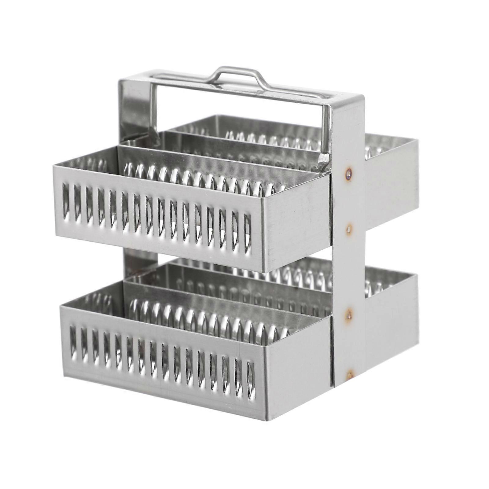 Glass Slides Rack Stainless Staining Rack 30 Positions Microscope Slides Holder
