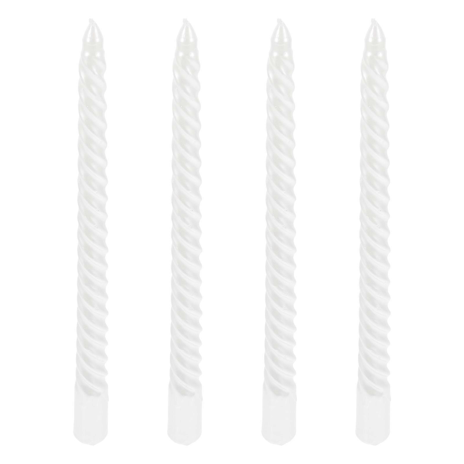 Elegant Decor Lighting Long Screw Thread Candles For Night Decor 4Pcs