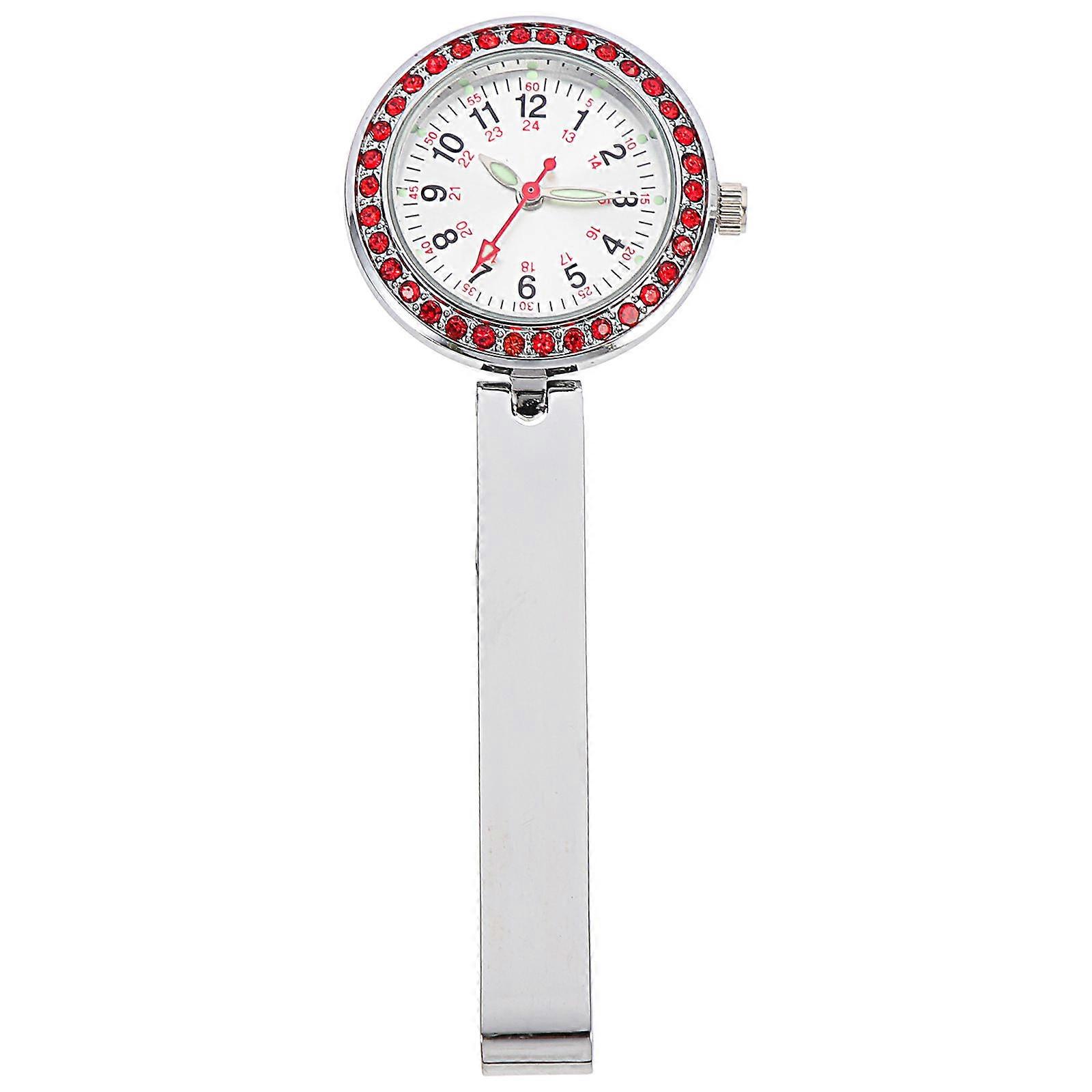 Clipon Alloy Pocket Watch with Luminous Hands for Decor Use Multi Color 2.5 inches