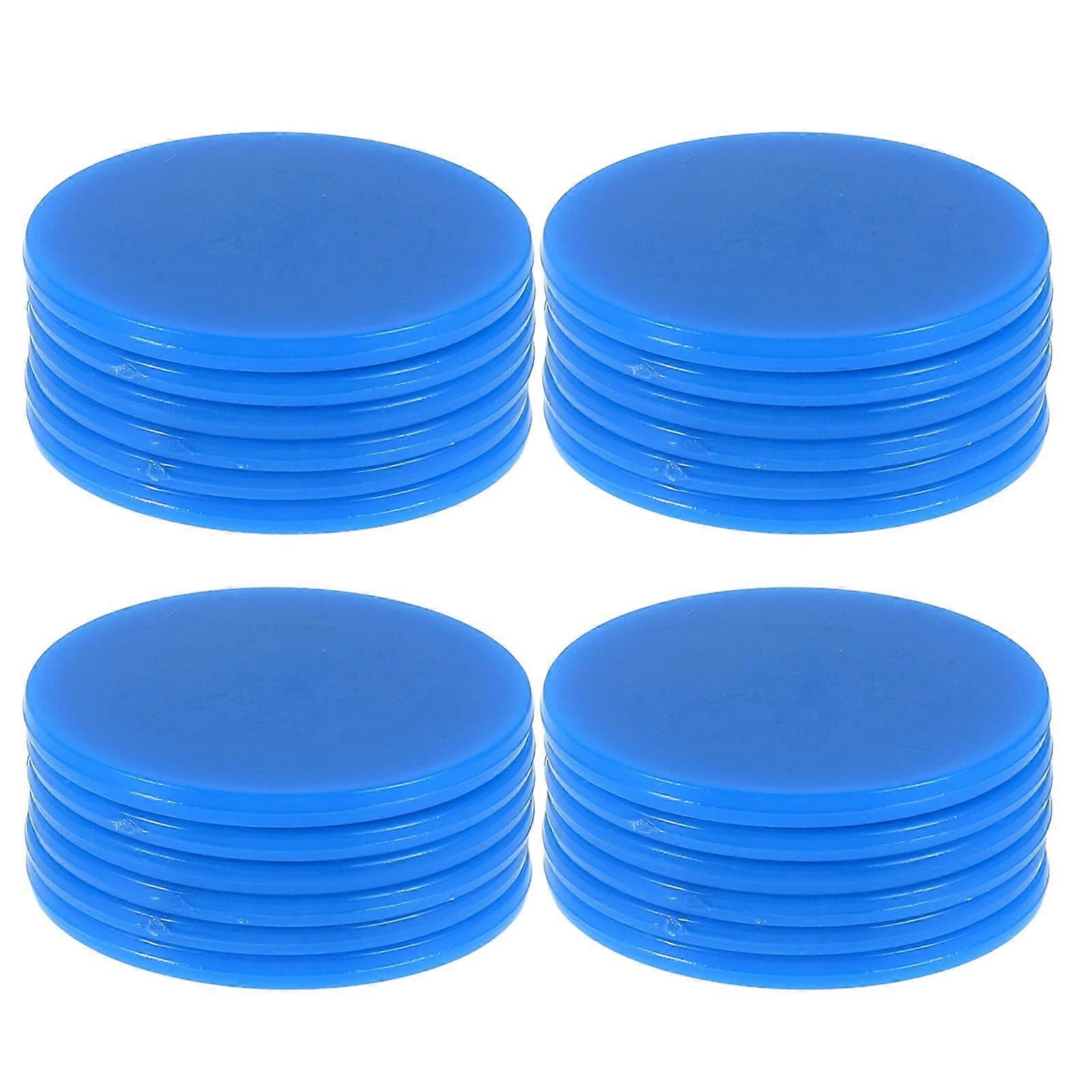 Blue Plastic Chips for Games with Durable Smooth Surface and Enough Quantity 100 Pieces