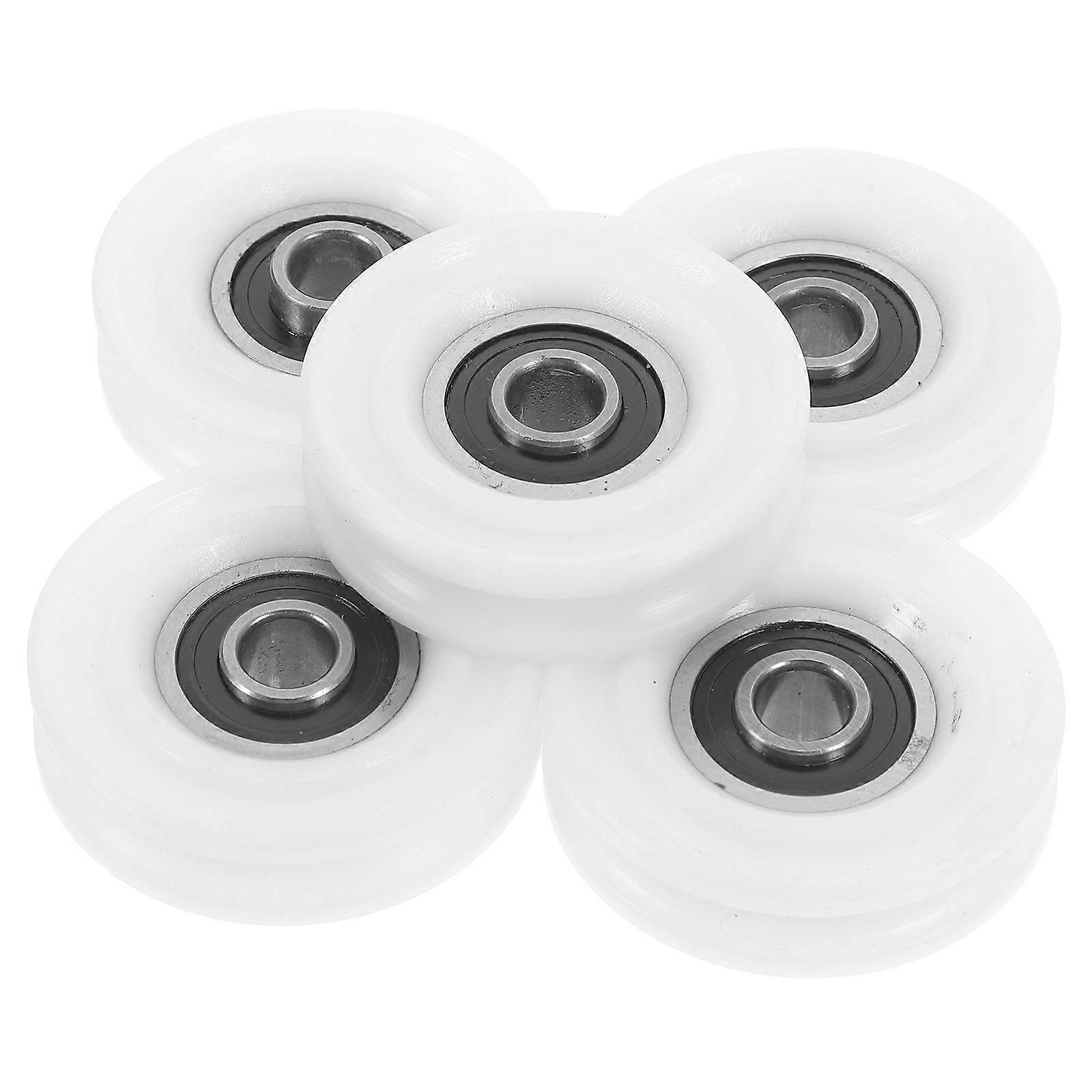 Versatile White U-Groove Pulleys For Sliding Doors And Windows Suitable For Homeowners And Builders In 5Pcs