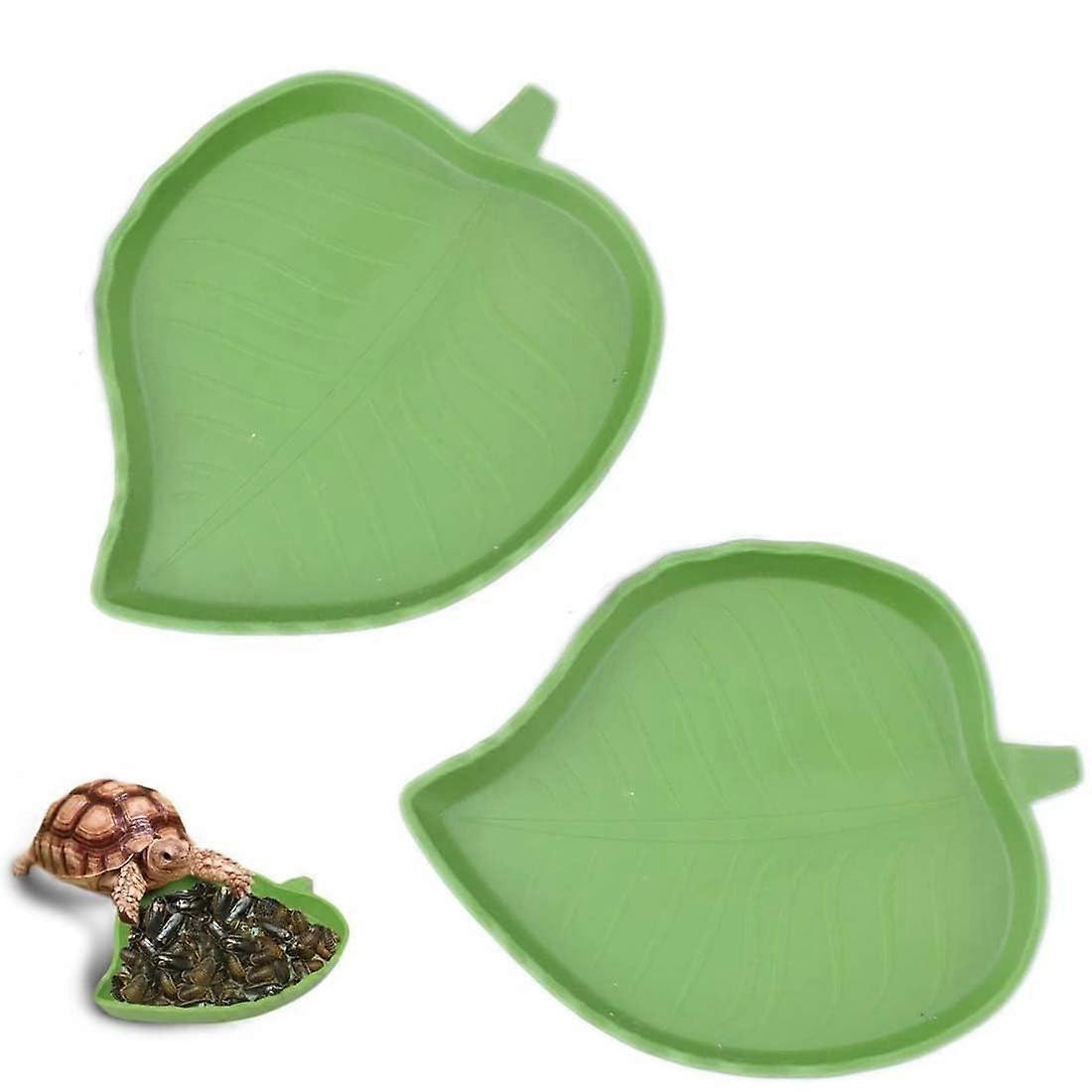 Set of 2 Reptile Water Dispenser Bowls for Turtle, Lizard, Snake