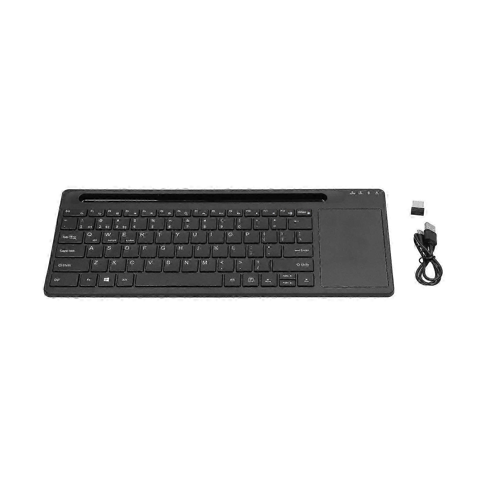 Tastiera Wireless Ergonomica con Touchpad e Supporto per Telefono - Accessorio per Computer per Dispositivi OS X, Android e Windows