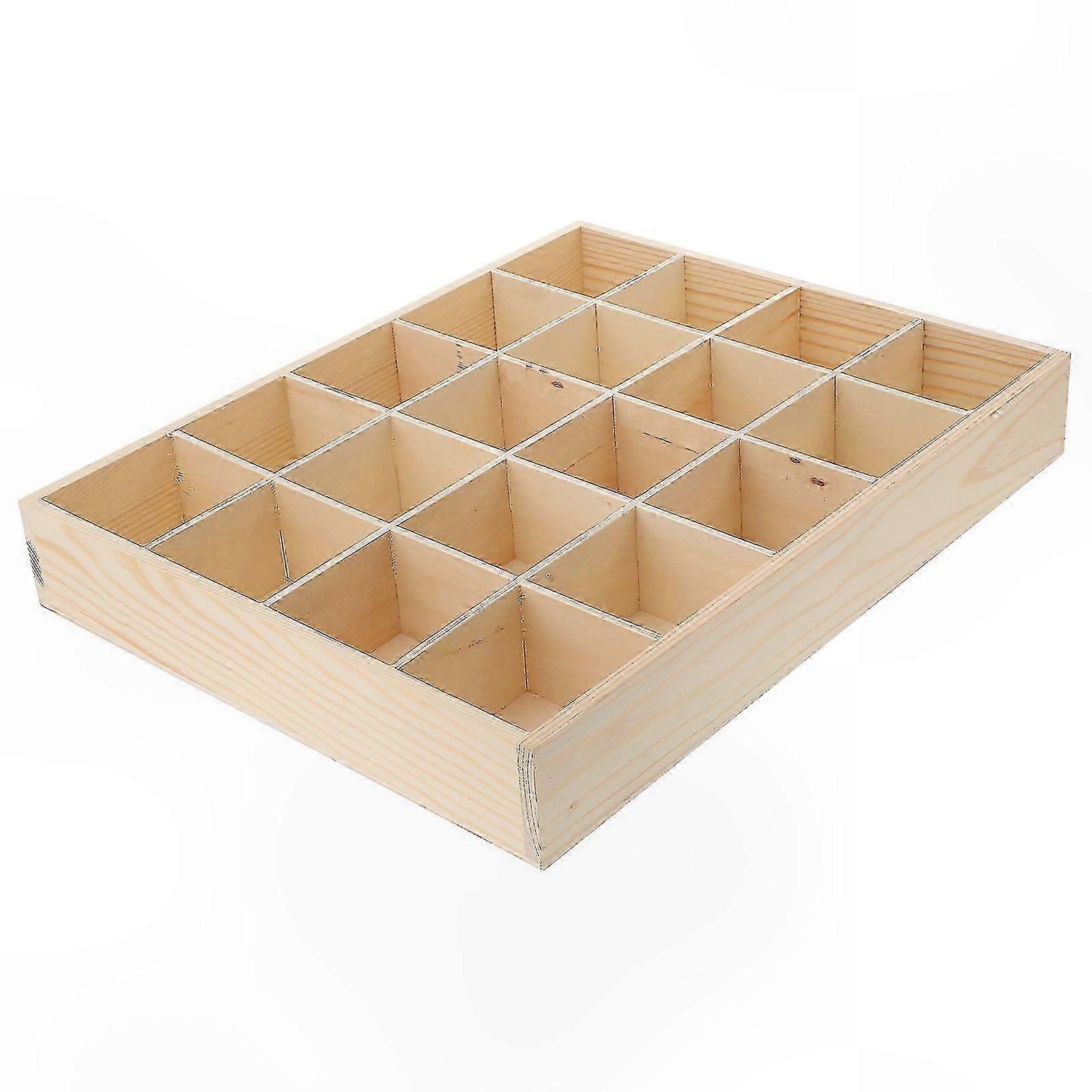 20-Compartment Wooden Drawer Organizer for Clothes and Accessories Storage Solution