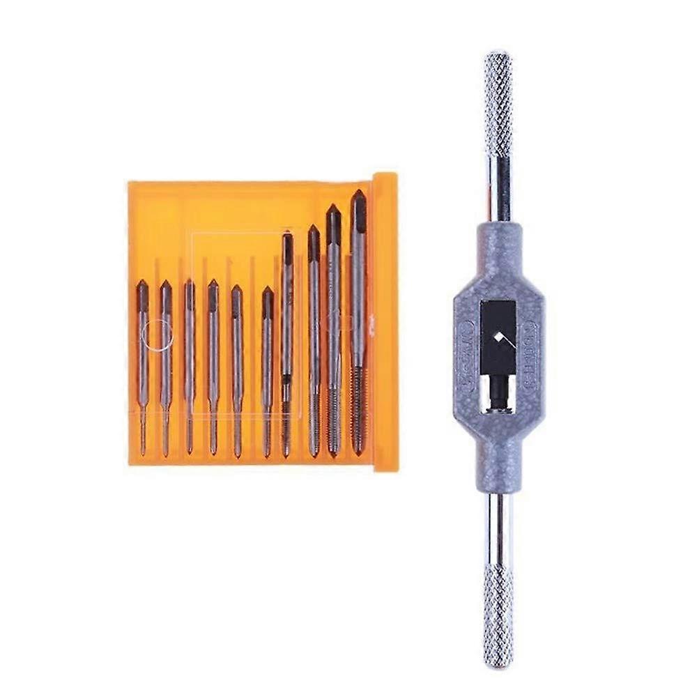 Tap Wrench Set, 11 Pieces M1M3.5 Hand Tap Made of Steel, Mini Tap Set Accessories, M1 M1.2 M1.4 M1.6 M1.7 M1.8 M2 M2.5 M3 M3.5