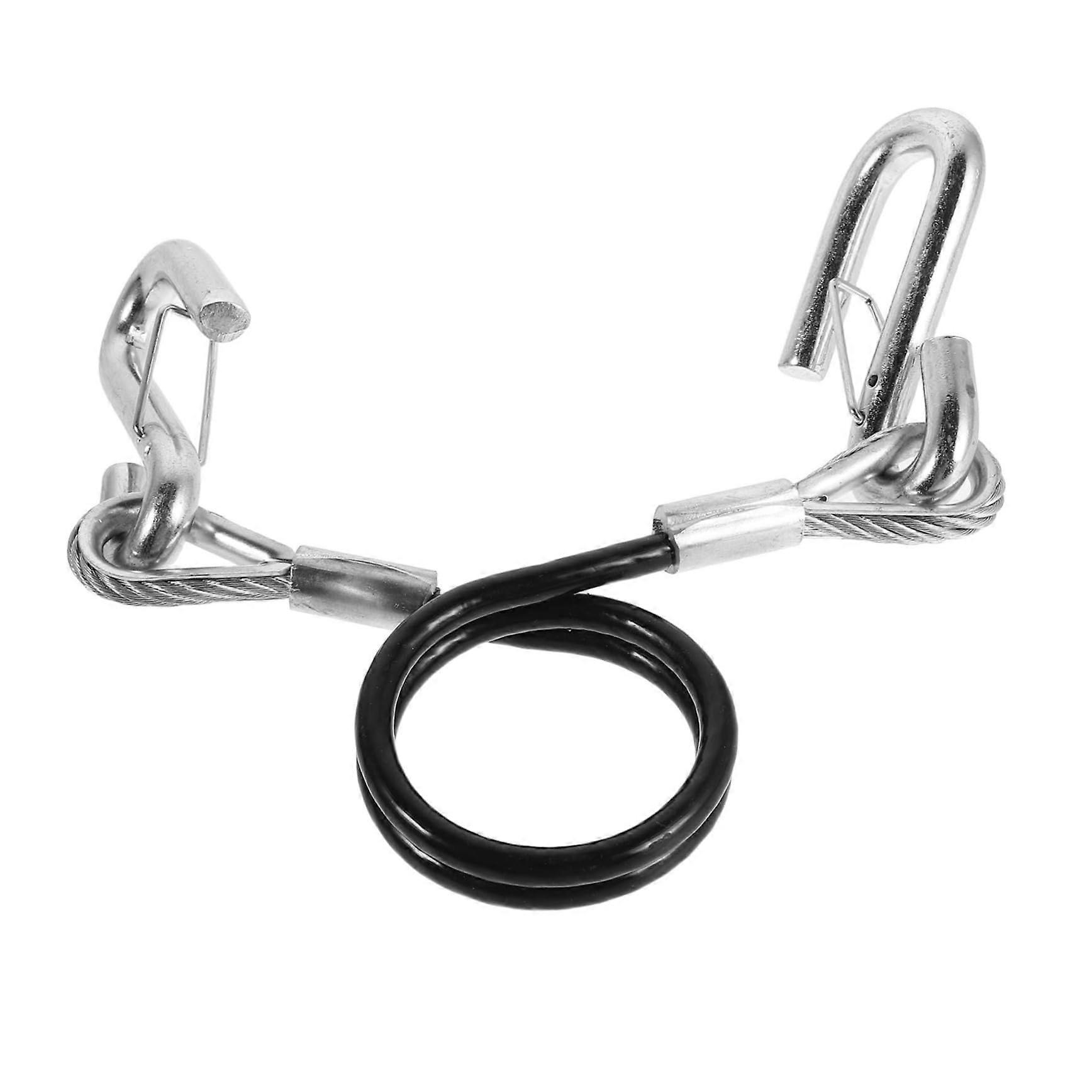 Safety Cable for Trailers with Hooks, Heavy-Duty Tow Straps, Coiled Vibration-Reducing Cable for RVs, Boats, and Vehicle Transport